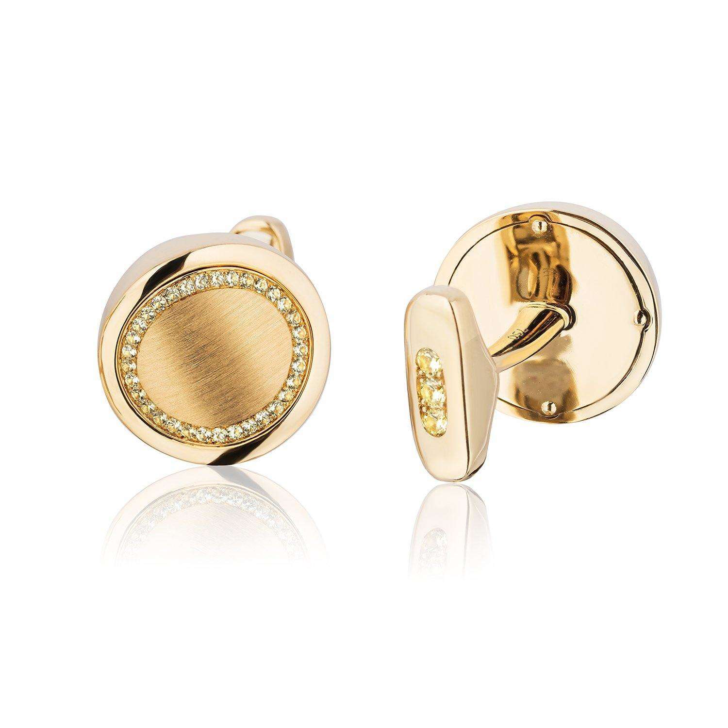 Cufflinks 18K Yellow Gold & Yellow Sapphires Wrist Aficionado