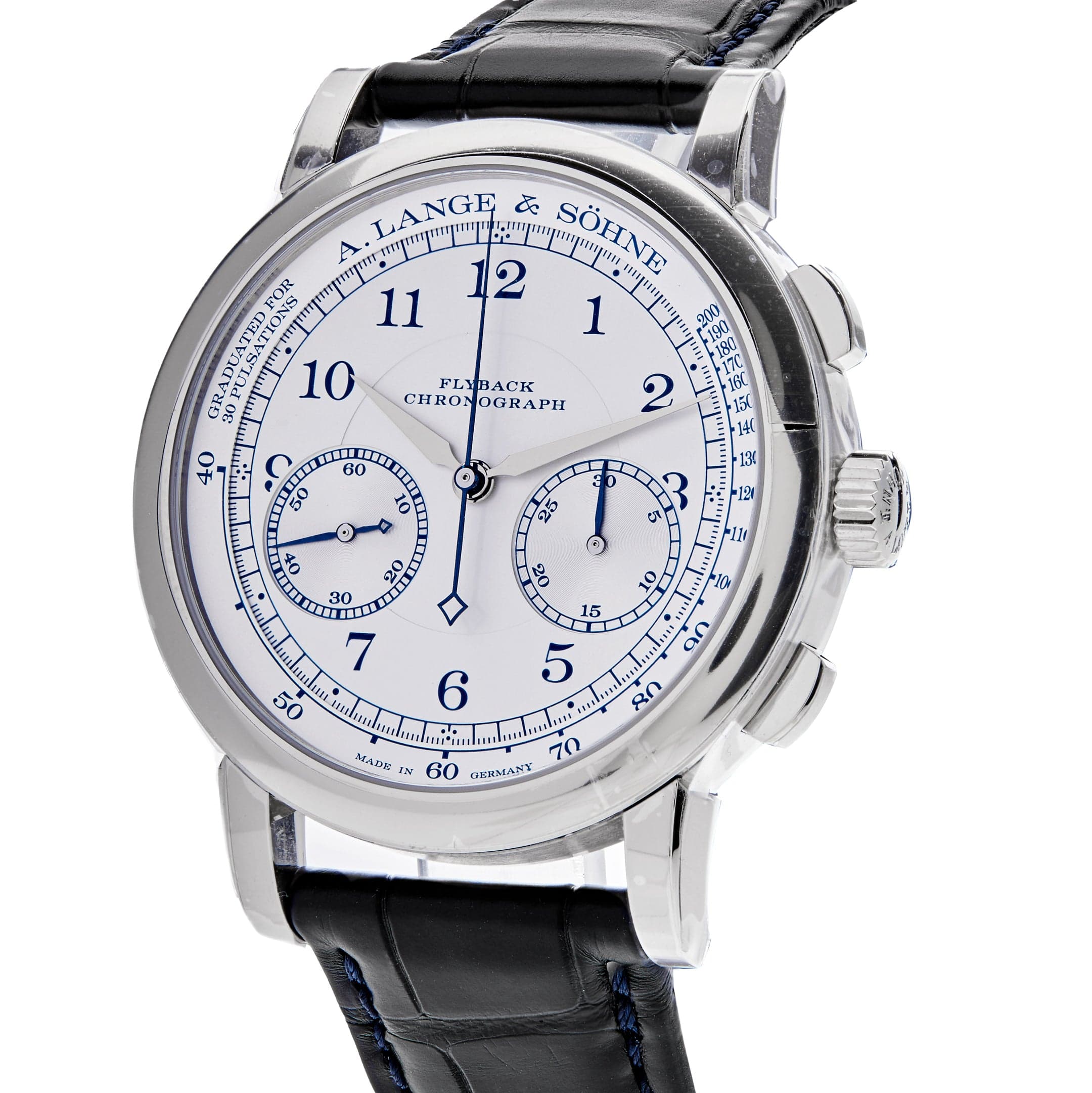 A. Lange & Söhne 1815 Chronograph White Gold Silver Dial 414.026 Wrist Aficionado