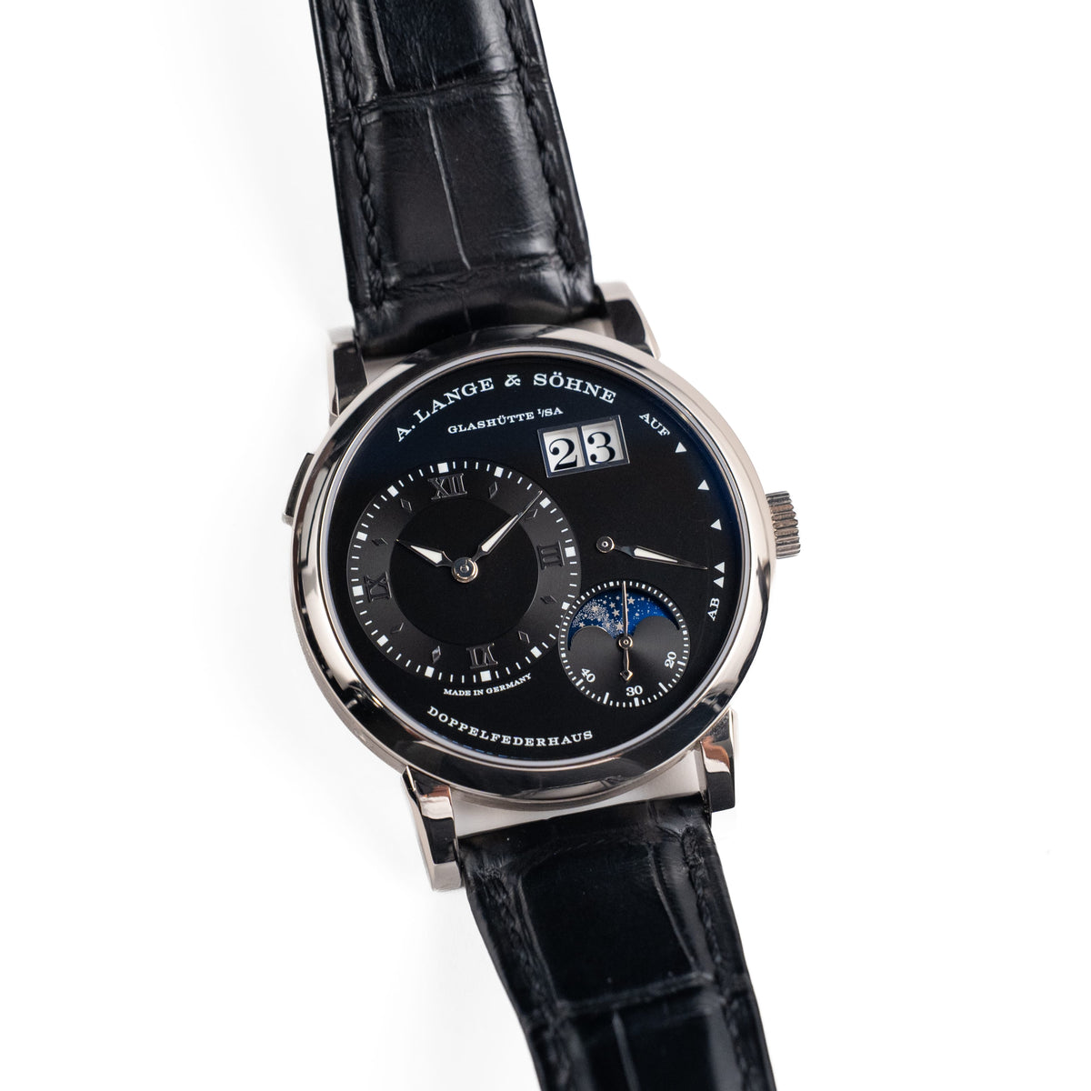A. Lange & Söhne 192.029 Lange 1 Moon Phase White Gold Black Dial (2020)