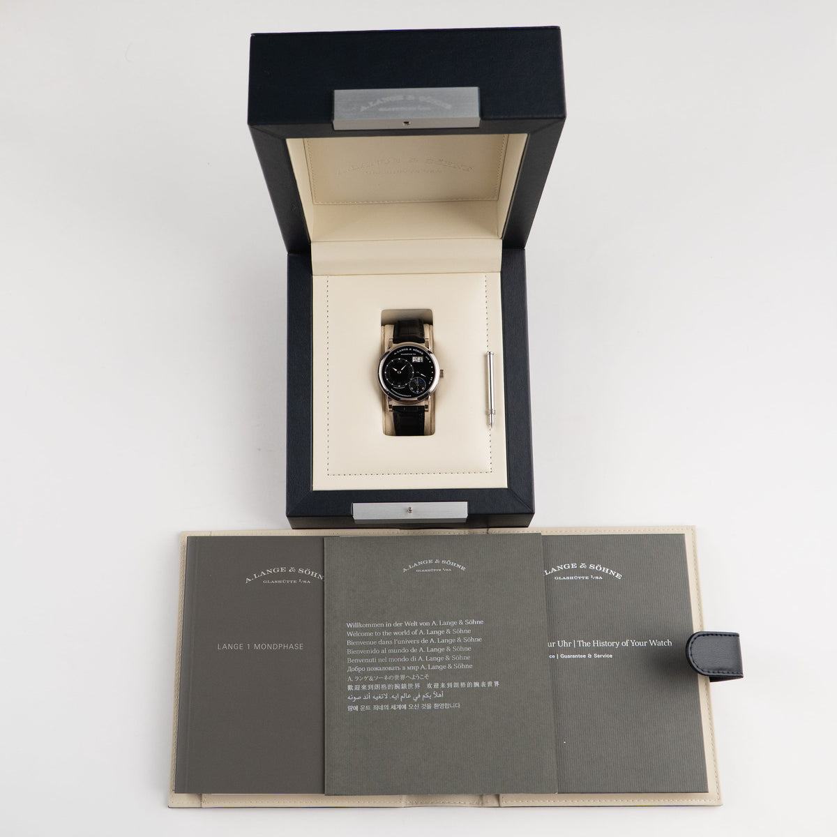 A. Lange & Söhne 192.029 Lange 1 Moon Phase White Gold Black Dial (2020)