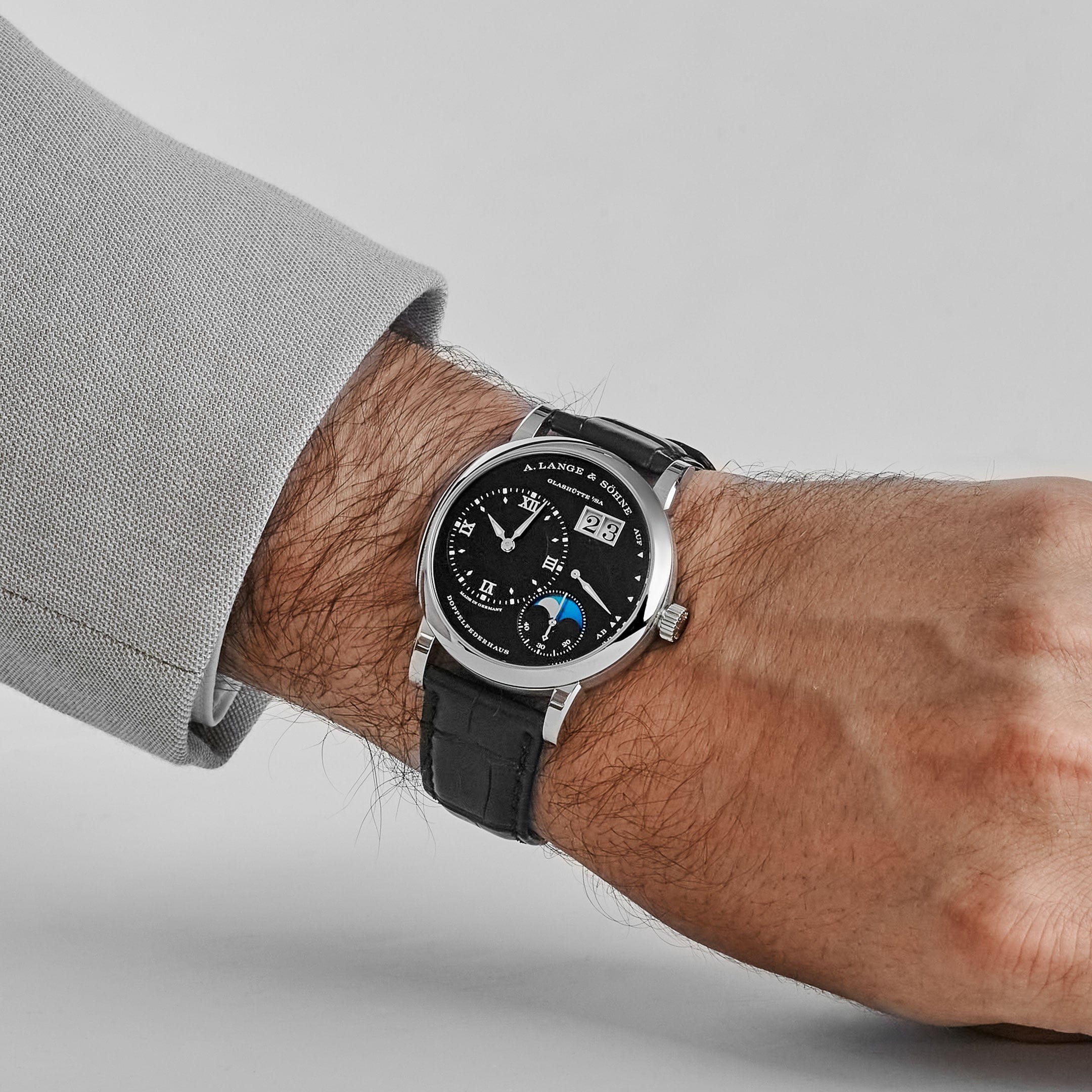 A. Lange & Söhne 192.029 Lange 1 Moon Phase White Gold Black Dial (2023)