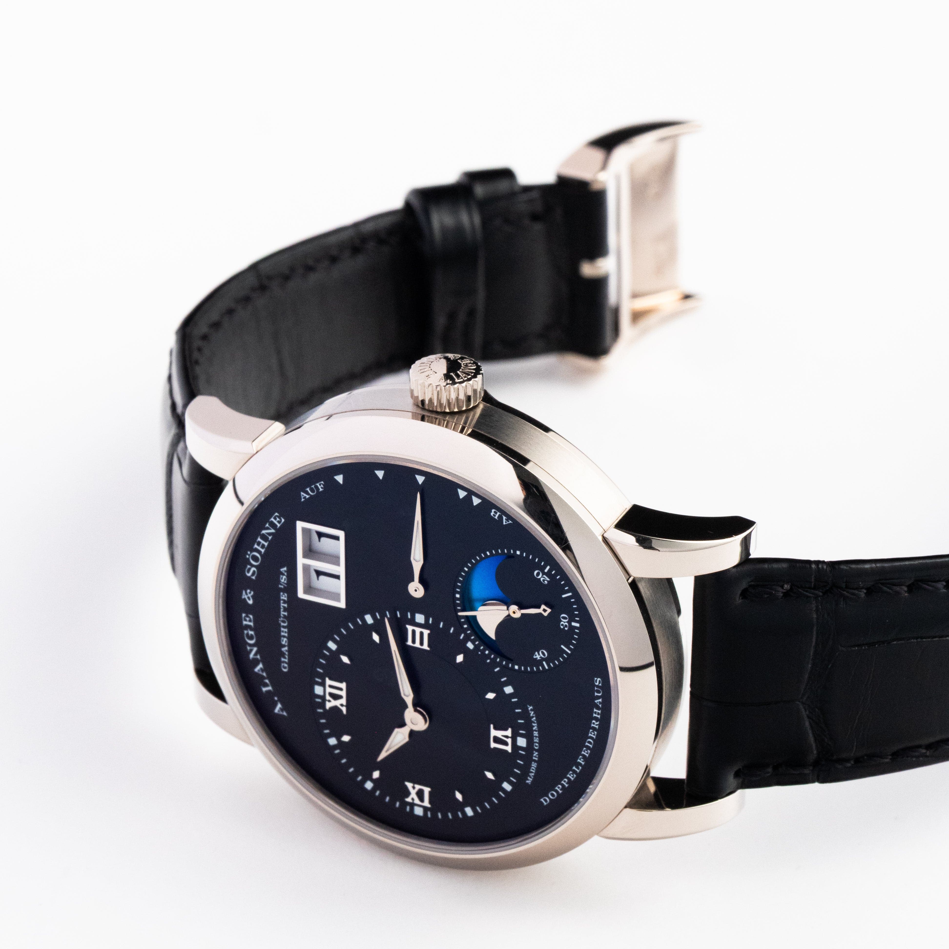 A. Lange & Söhne 192.029 Lange 1 Moon Phase White Gold Black Dial (2023)