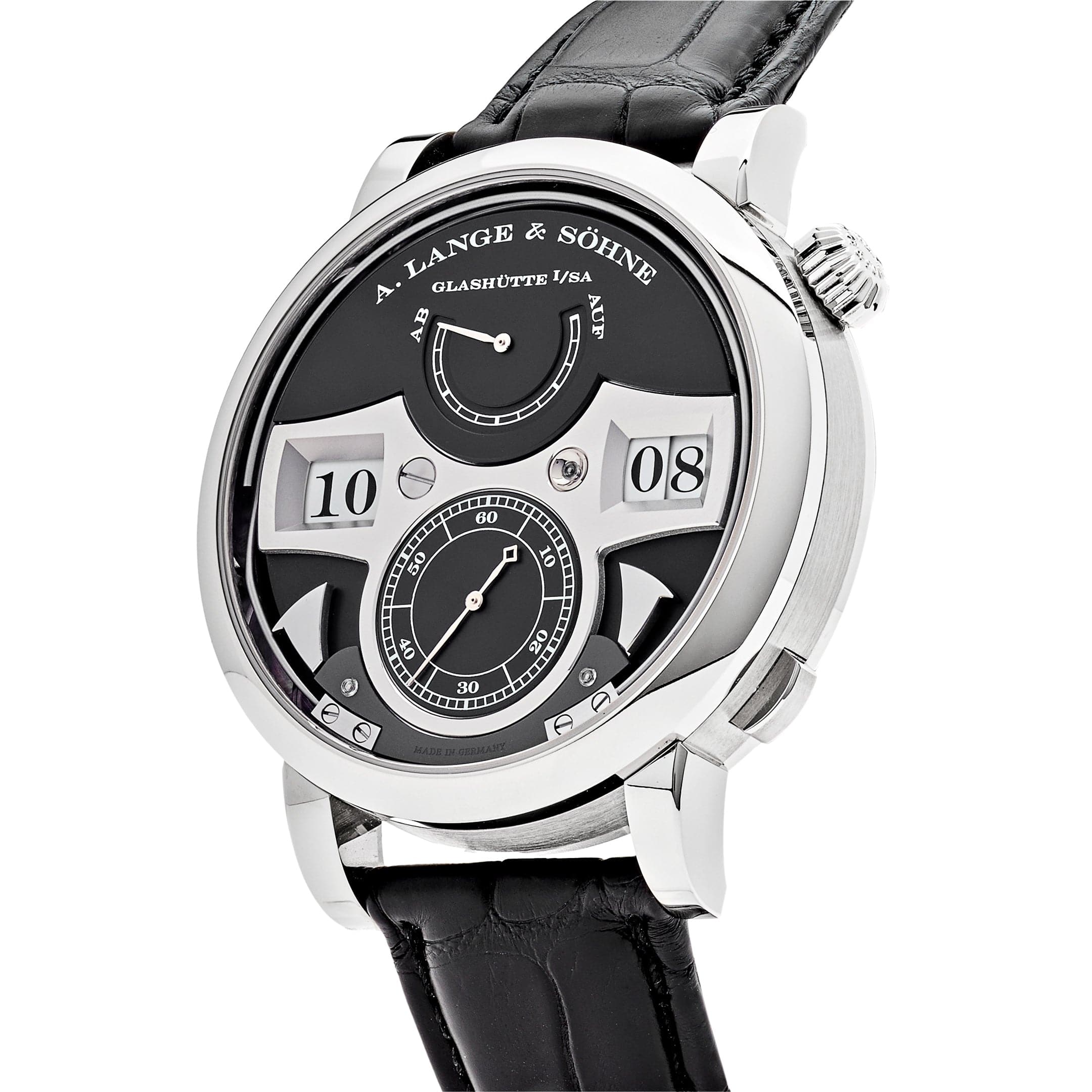 A. Lange & Söhne Zeitwerk Striking Time White Gold Black Dial 145.029 Wrist Aficionado