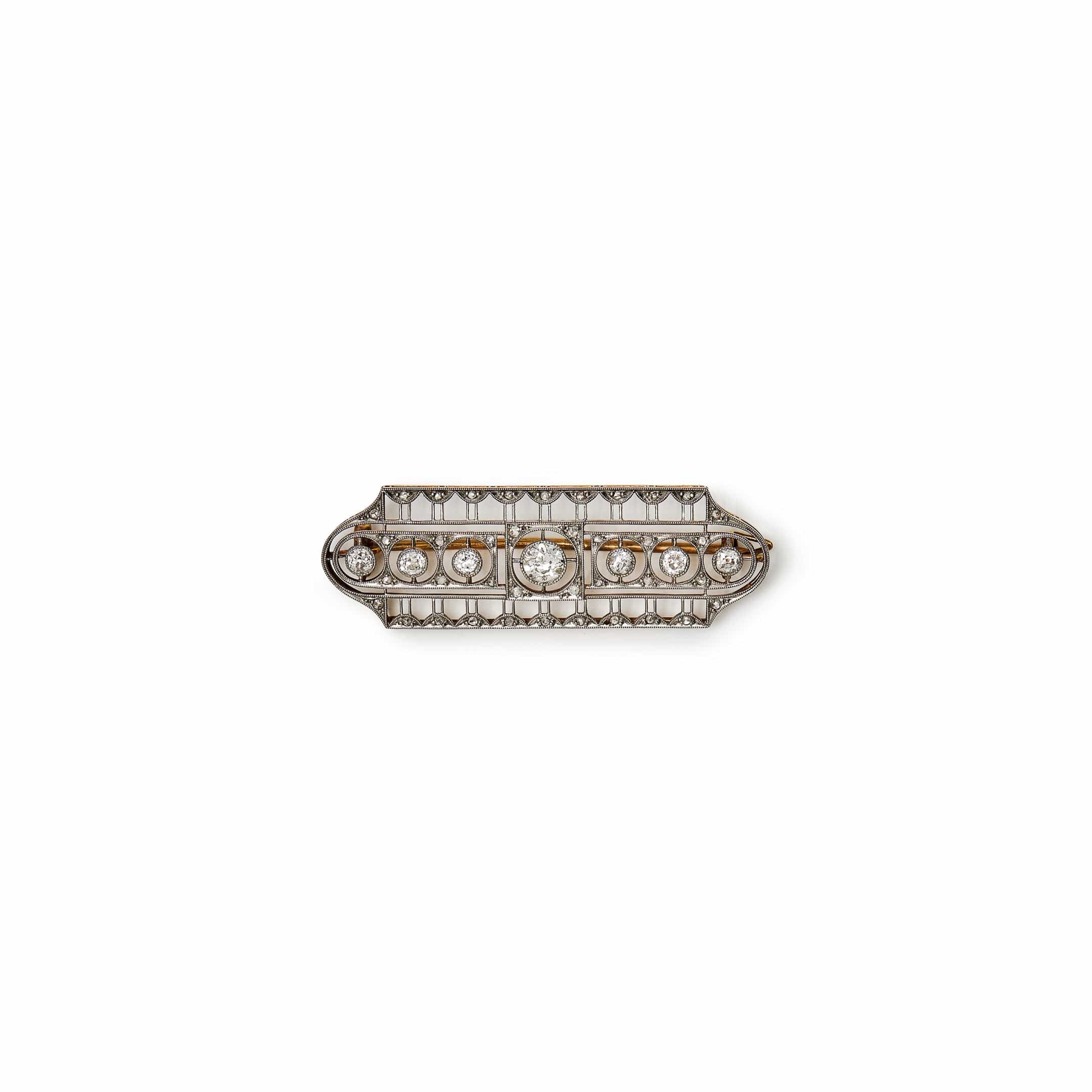 Antique Platinum Gold Brooch