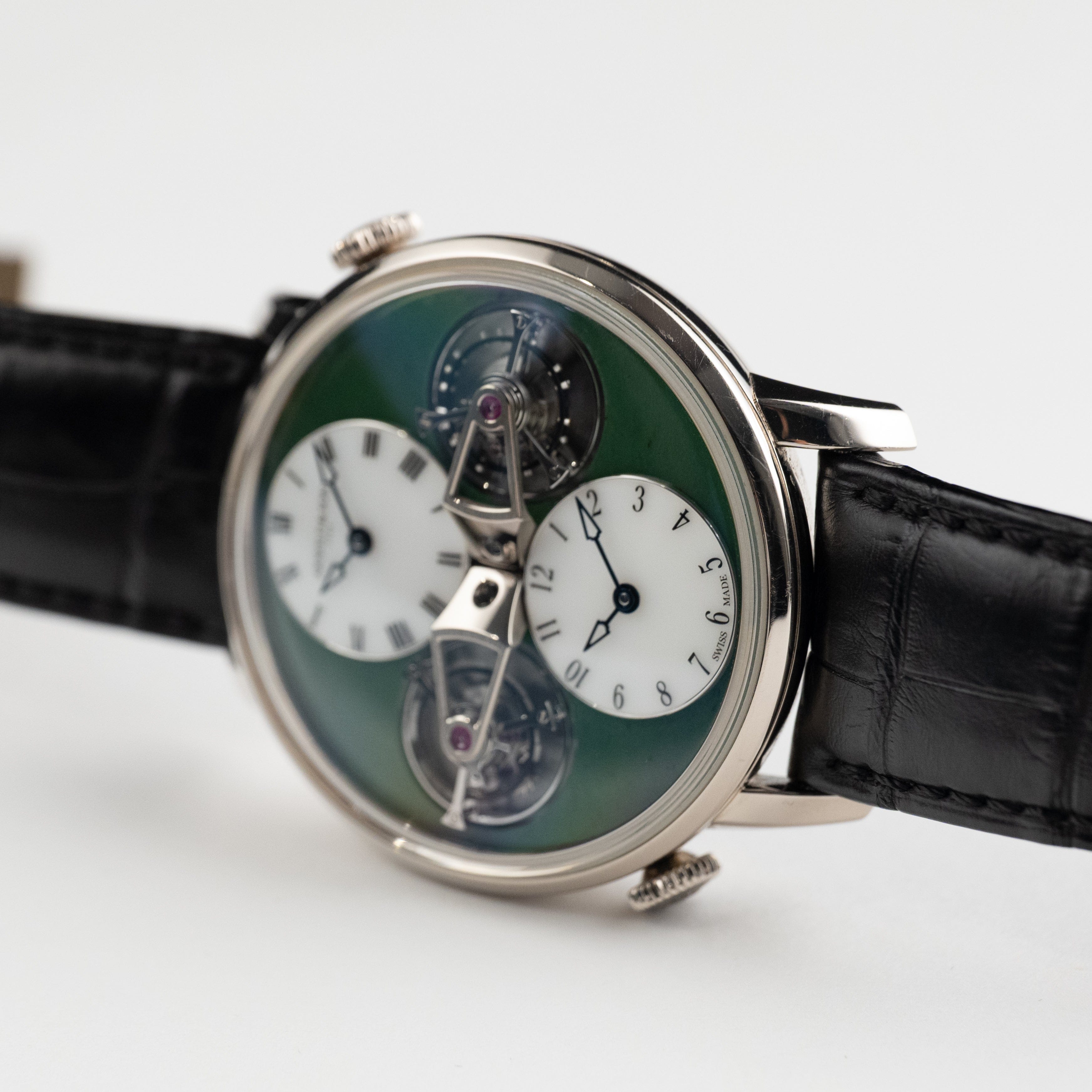 Arnold & Sons Double Tourbillon 1DTAW.Z01A.C121W White Gold Jade Green White Opal Dial Piece Unique (2022)