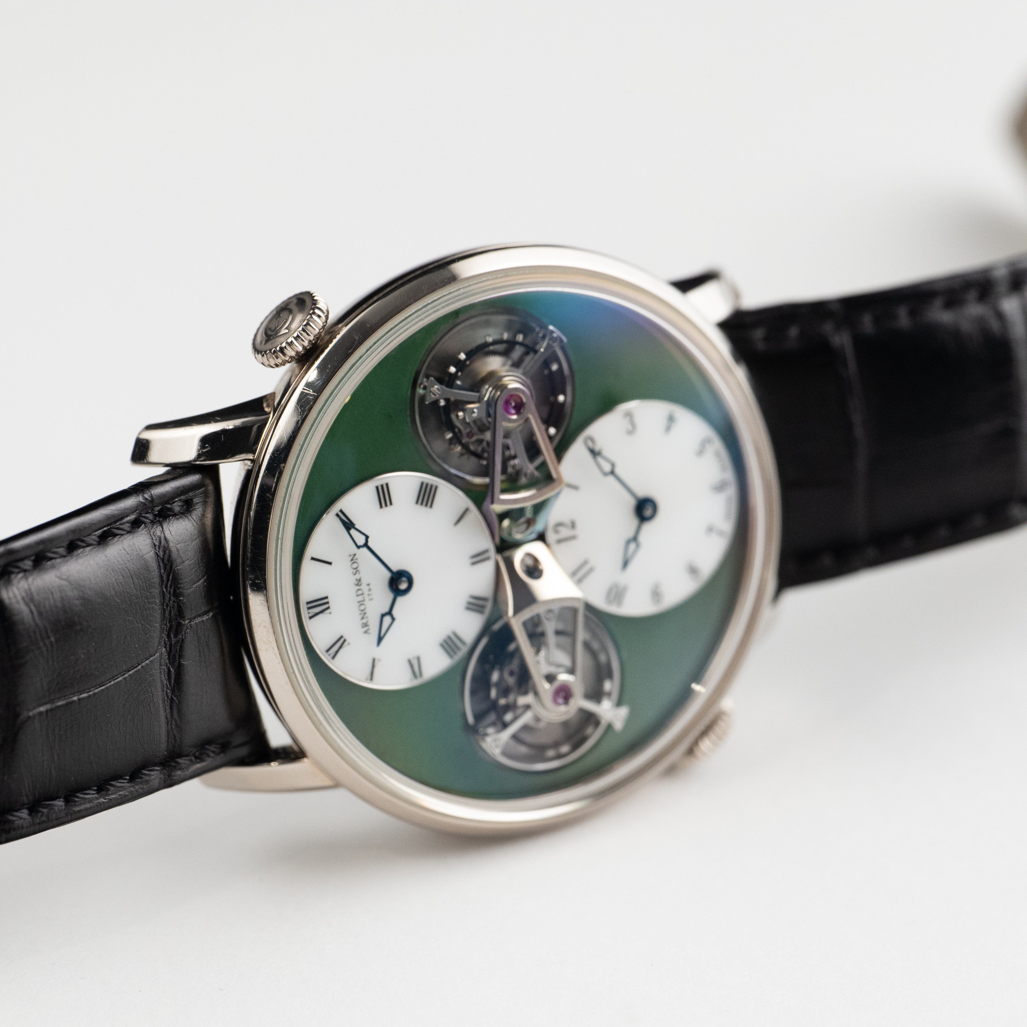 Arnold & Sons Double Tourbillon 1DTAW.Z01A.C121W White Gold Jade Green White Opal Dial Piece Unique (2022)