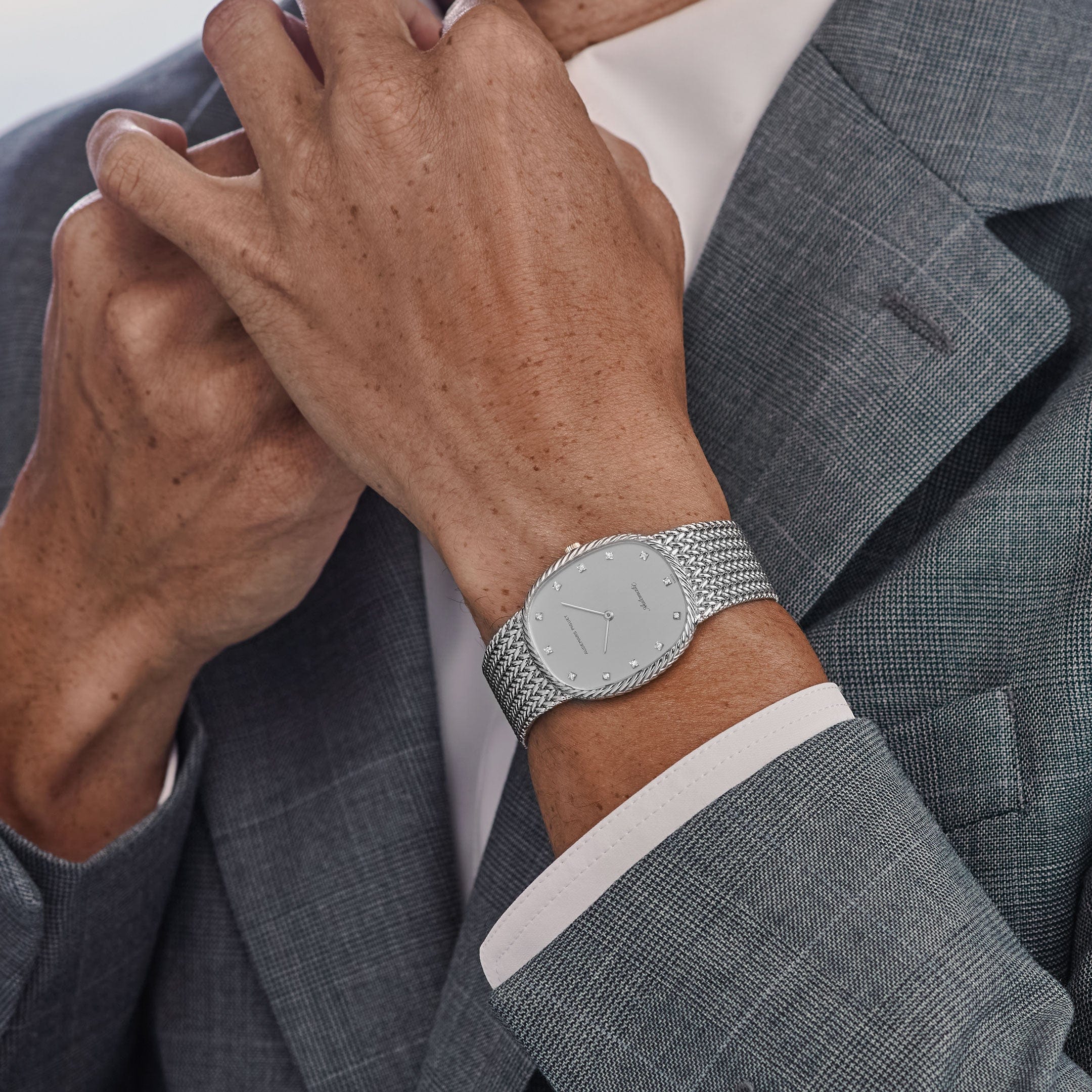 Audemars Piguet Jumbo Ellipse White Gold Silver Diamond Dial Automatic