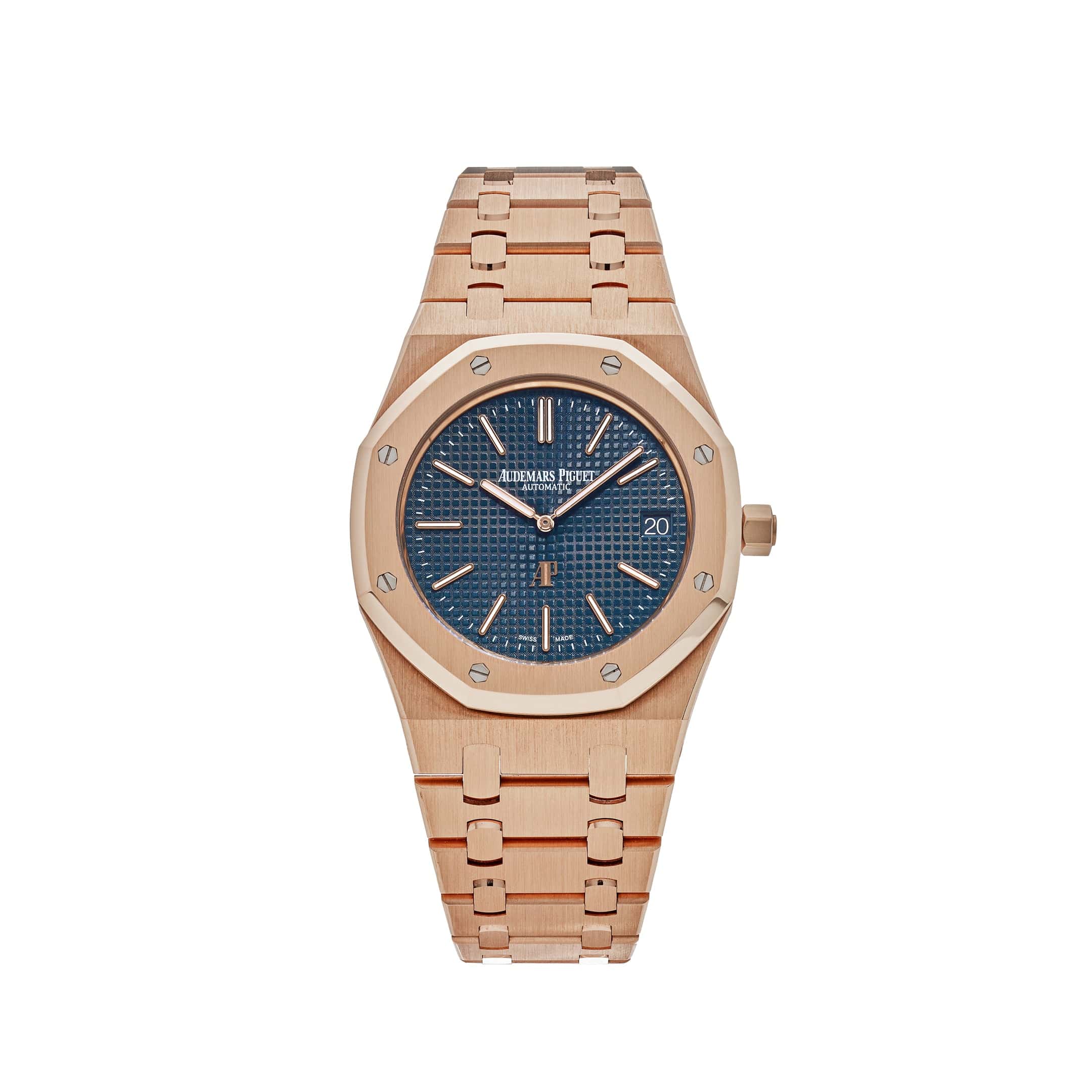 Audemars Piguet Royal Oak 15202OR.OO.1240OR.01 'Jumbo' Extra-Thin Rose Gold Blue Dial (2016)