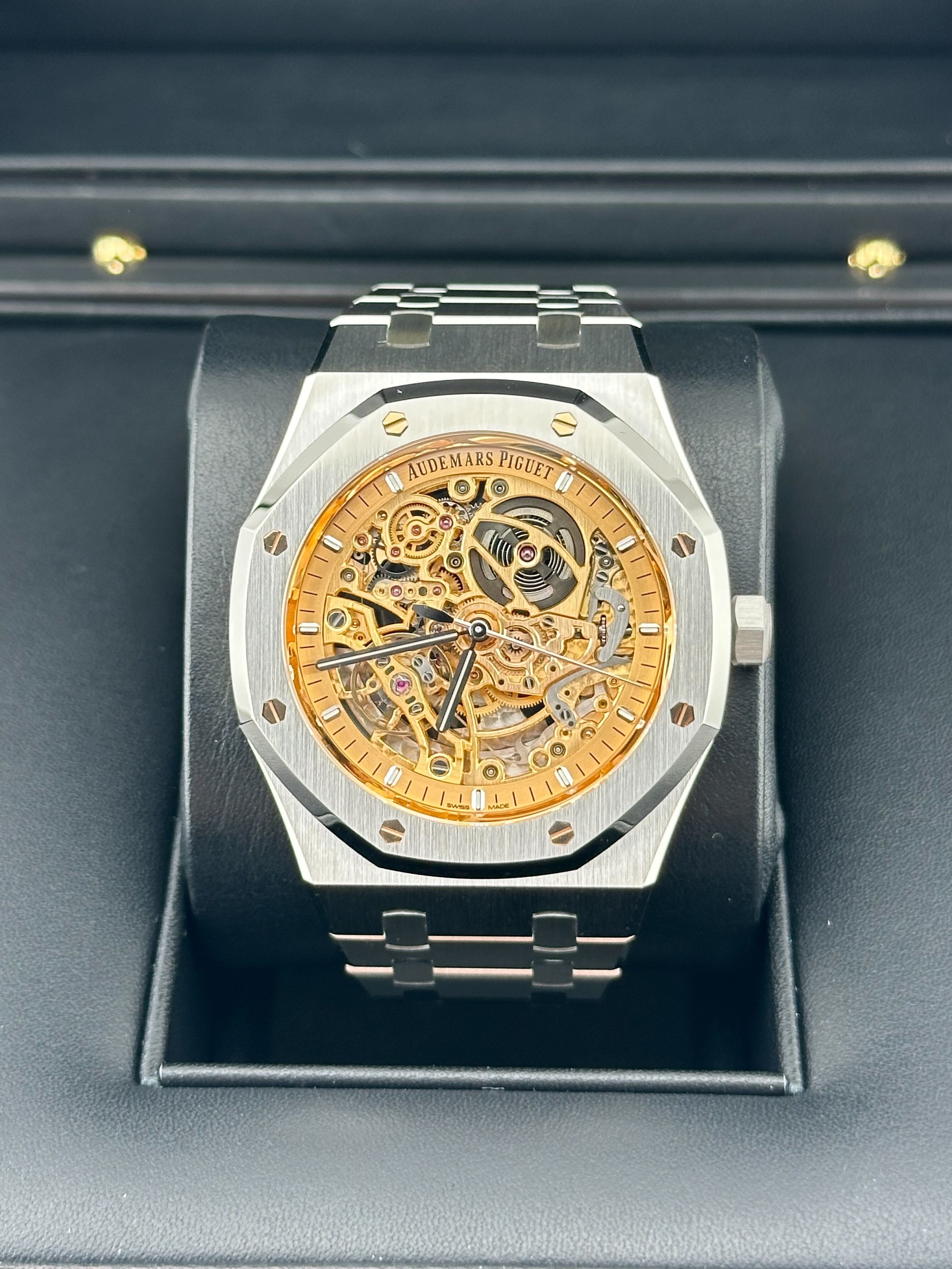 Audemars Piguet Royal Oak 15407ST.OO.1220ST.02 Double Balance Wheel Openworked Stainless Steel Pink Gold-Toned Dial (2024)