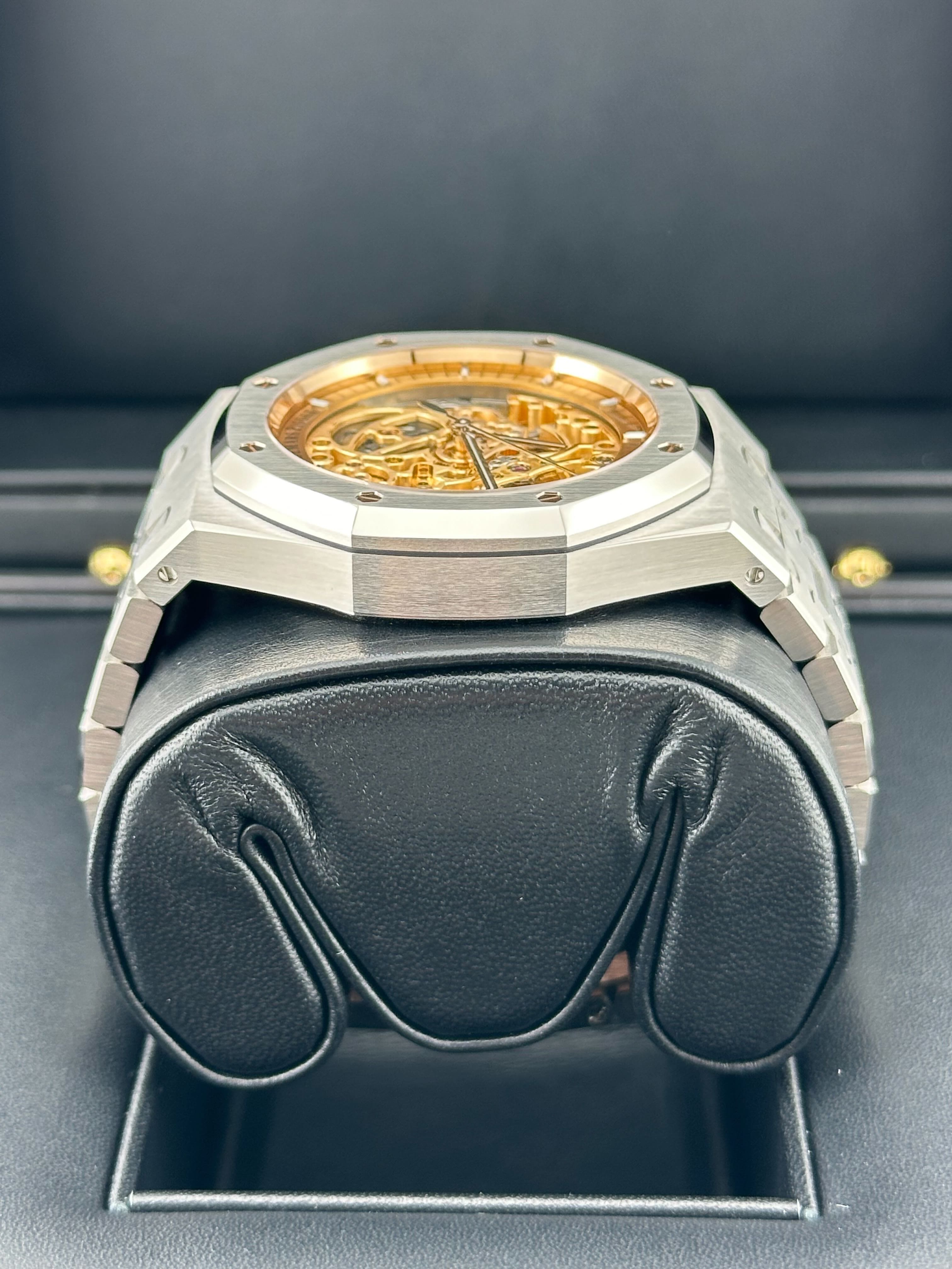 Audemars Piguet Royal Oak 15407ST.OO.1220ST.02 Double Balance Wheel Openworked Stainless Steel Pink Gold-Toned Dial (2024)