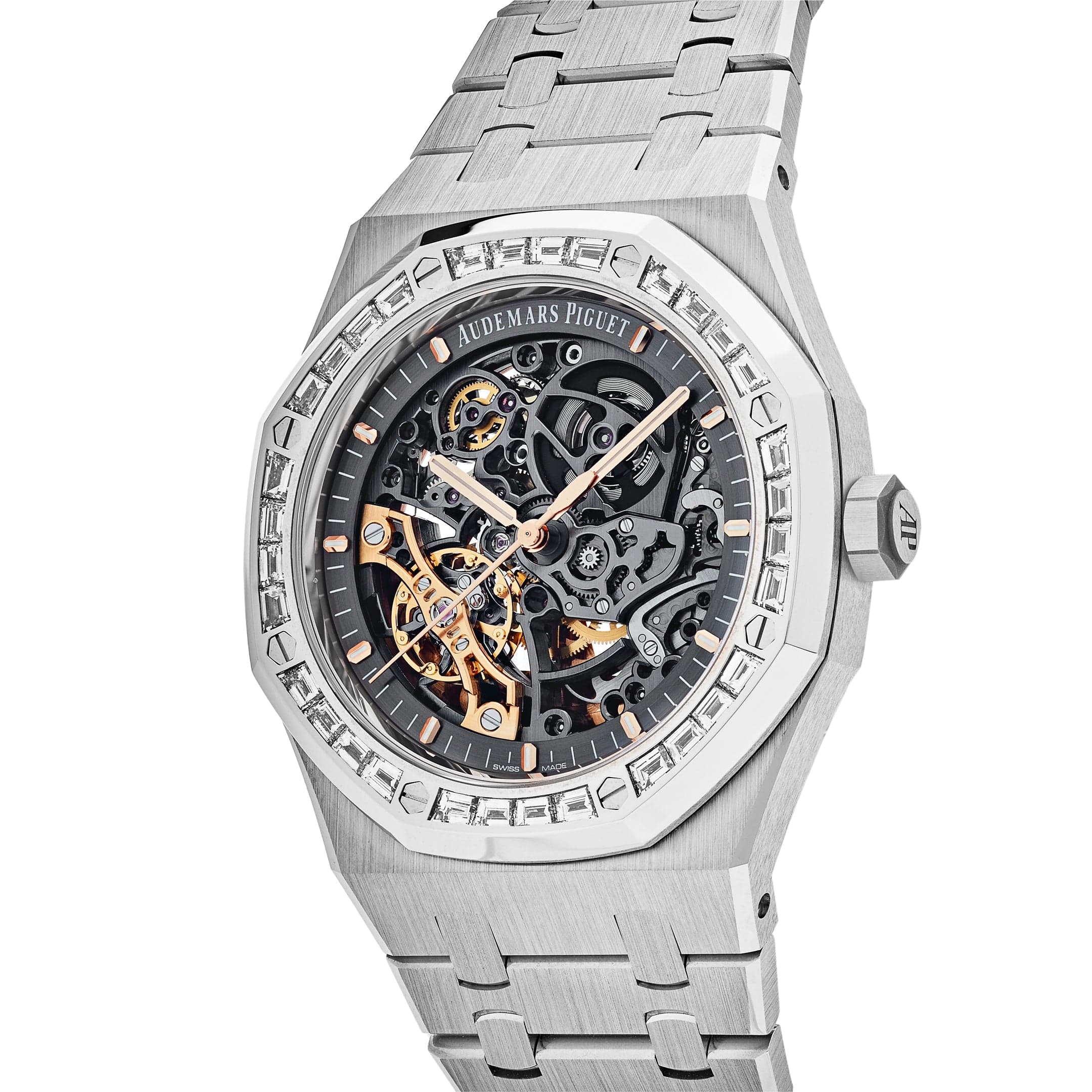 Audemars Piguet Royal Oak Double Balance Wheel Openworked Baguette Bezel 15412BC.ZZ.1220BC.01 Wrist Aficionado