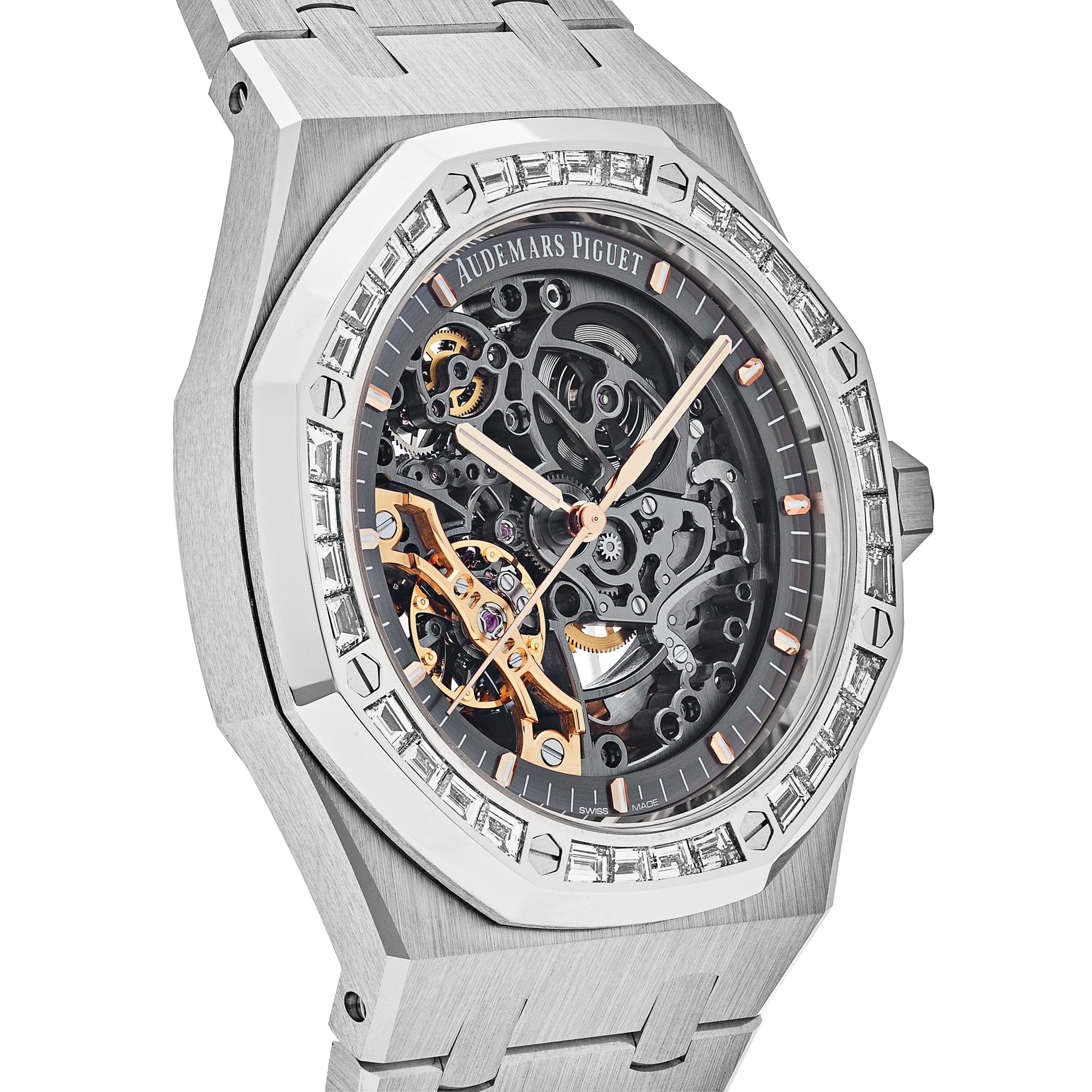 Audemars Piguet Royal Oak Double Balance Wheel Openworked Baguette Bezel 15412BC.ZZ.1220BC.01 Wrist Aficionado