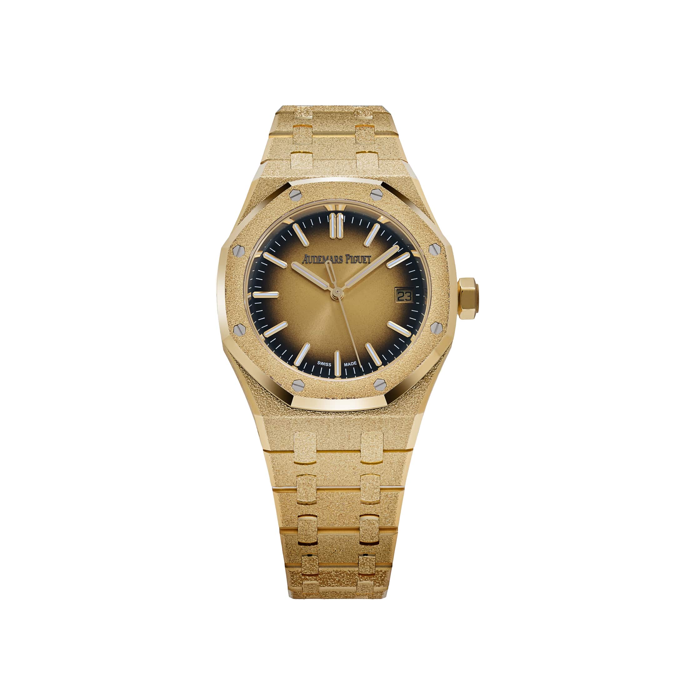Audemars Piguet Royal Oak 15550BA.GG.1356BA.01 Frosted Yellow Gold Smoked Yellow Dial