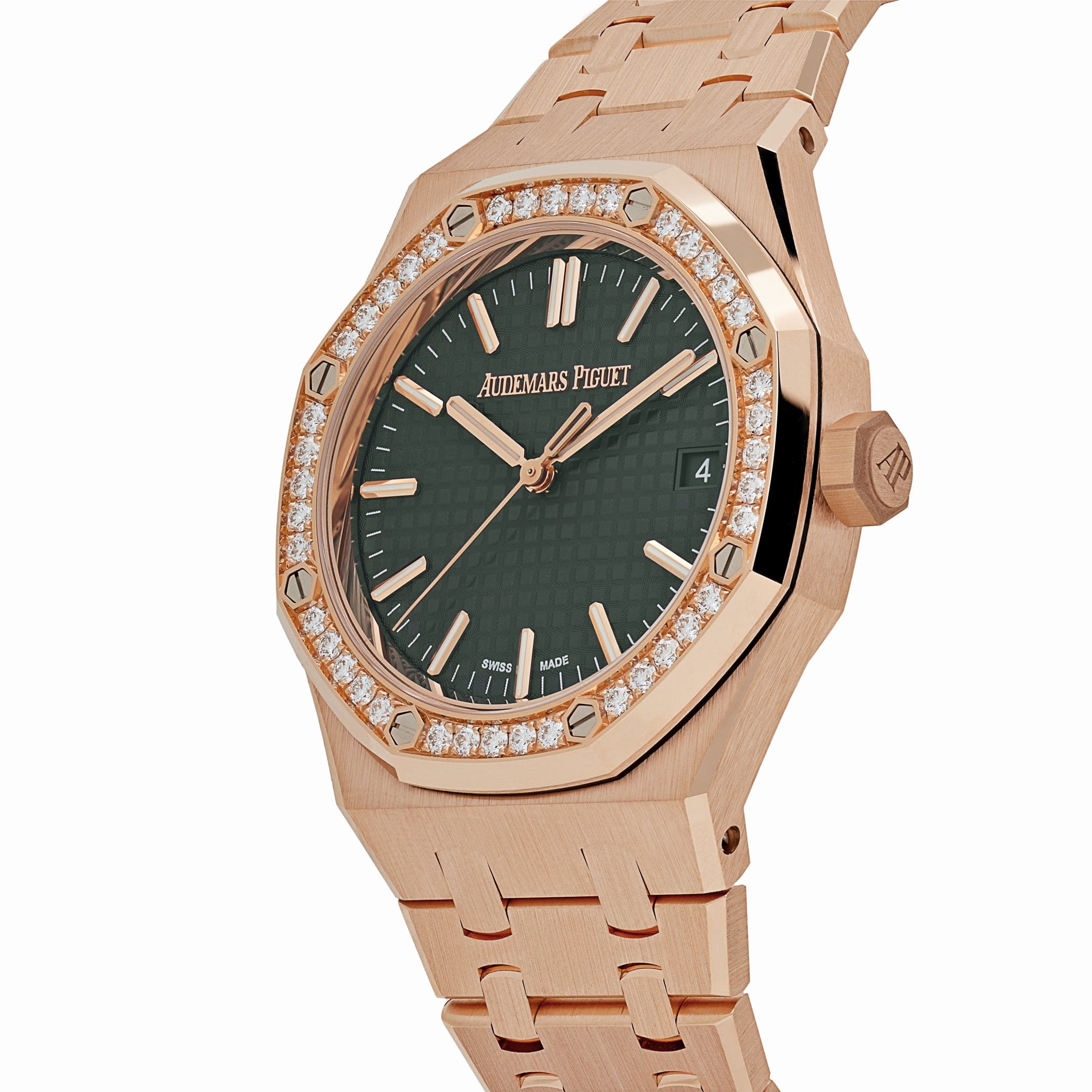 Audemars Piguet Royal Oak 15551OR.ZZ.1356OR.06 Selfwinding Rose Gold Khaki Green Dial