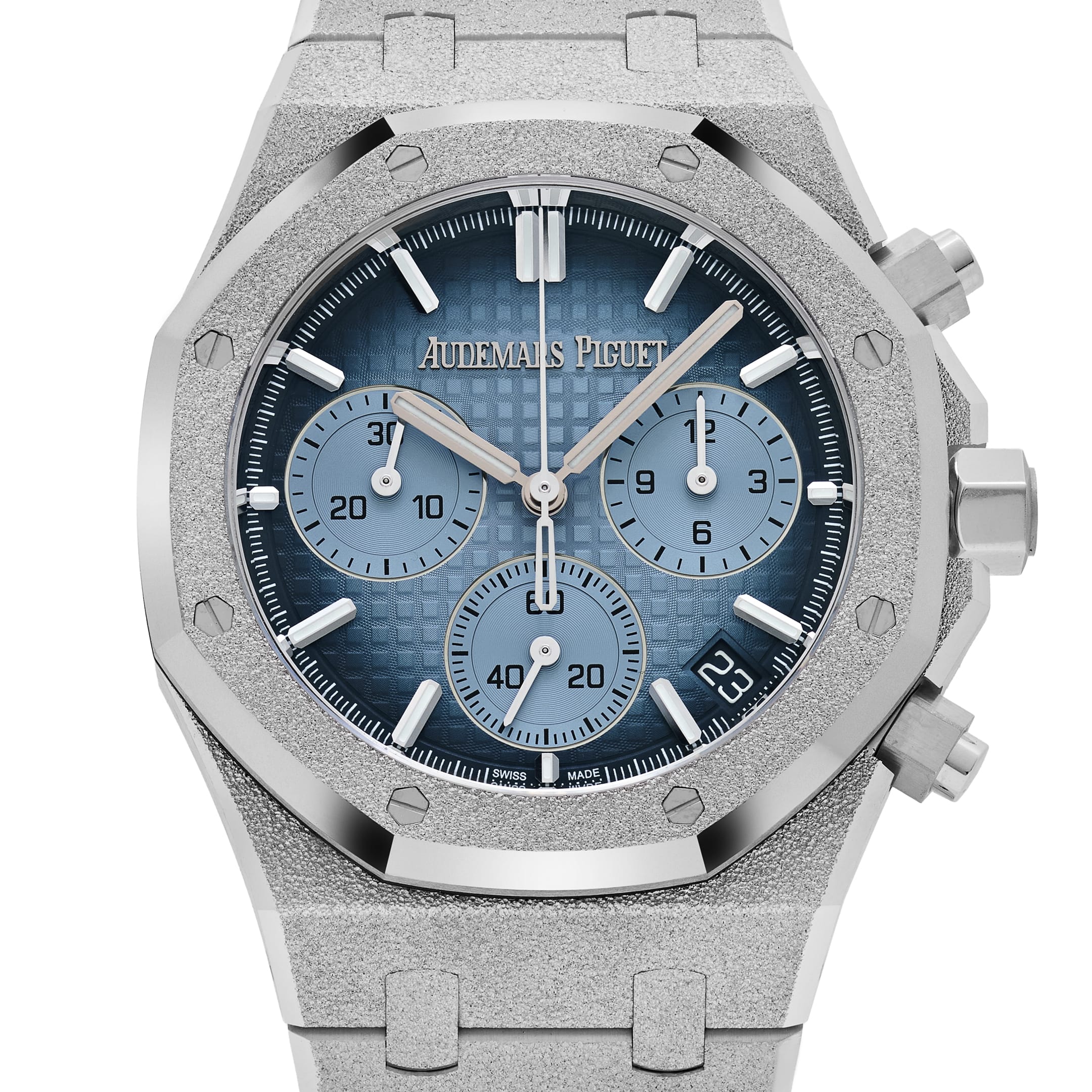 Audemars Piguet Royal Oak 26240BC.GG.1324BC.02 Chronograph Frosted White Gold Light Blue Dial