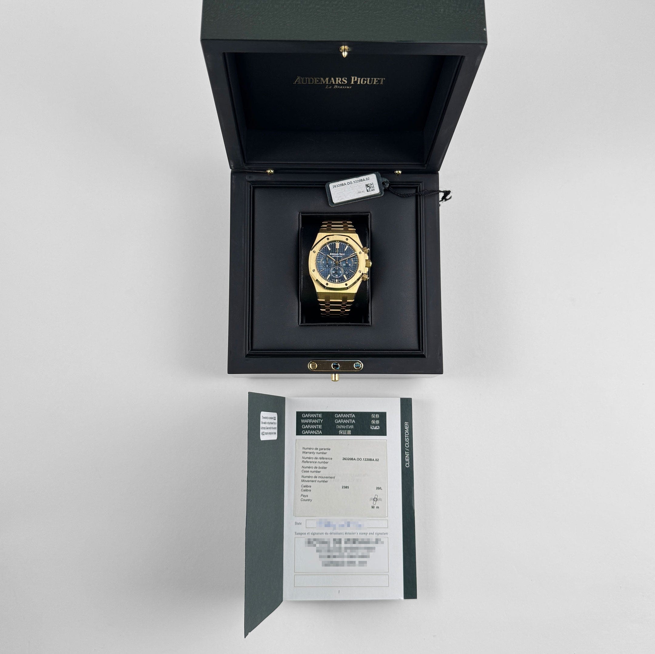 Audemars Piguet Royal Oak 26320BA.OO.1220BA.02 Chronograph Yellow Gold Blue Dial (2016)