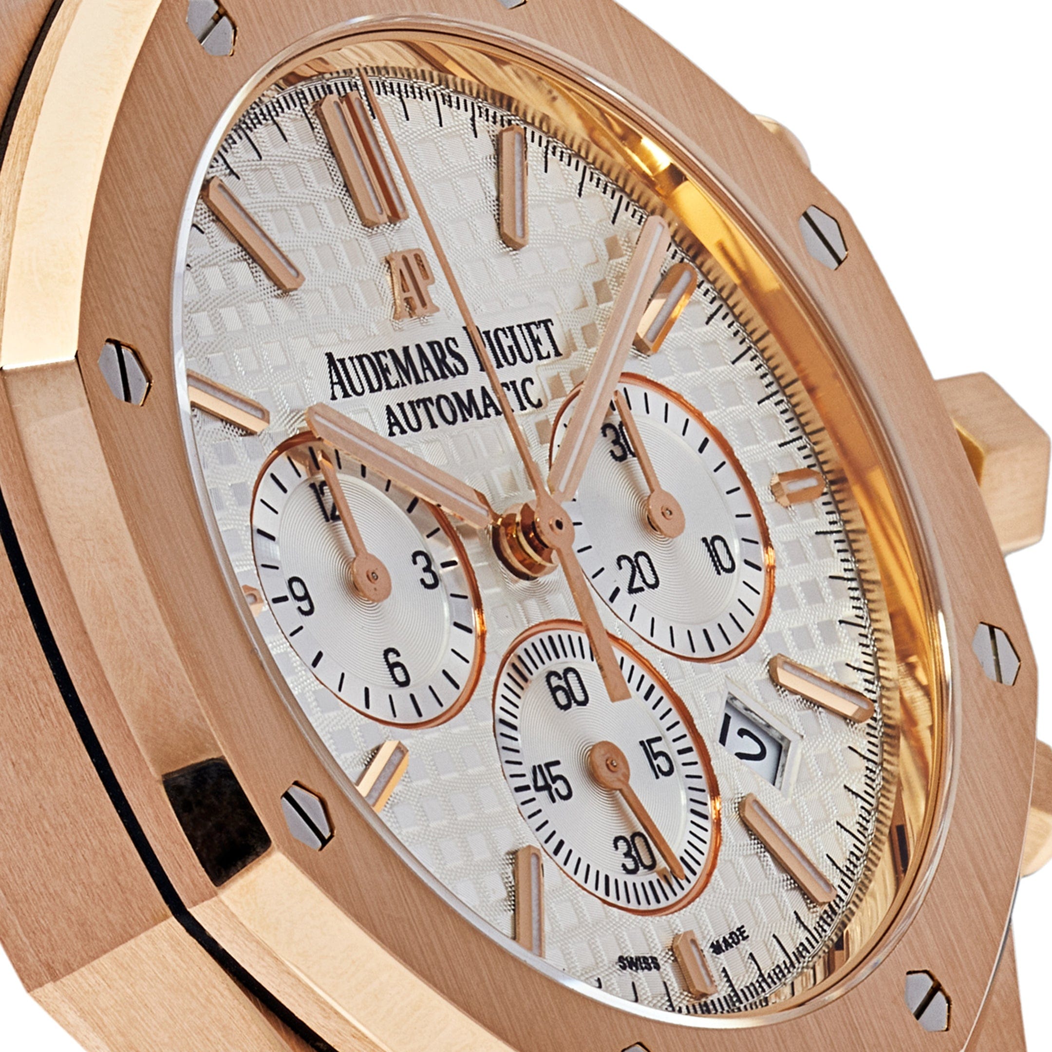 Luxury Watch Audemars Piguet Royal Oak Chronograph Rose Gold 26320OR.OO.D088CR.01 Wrist Aficionado