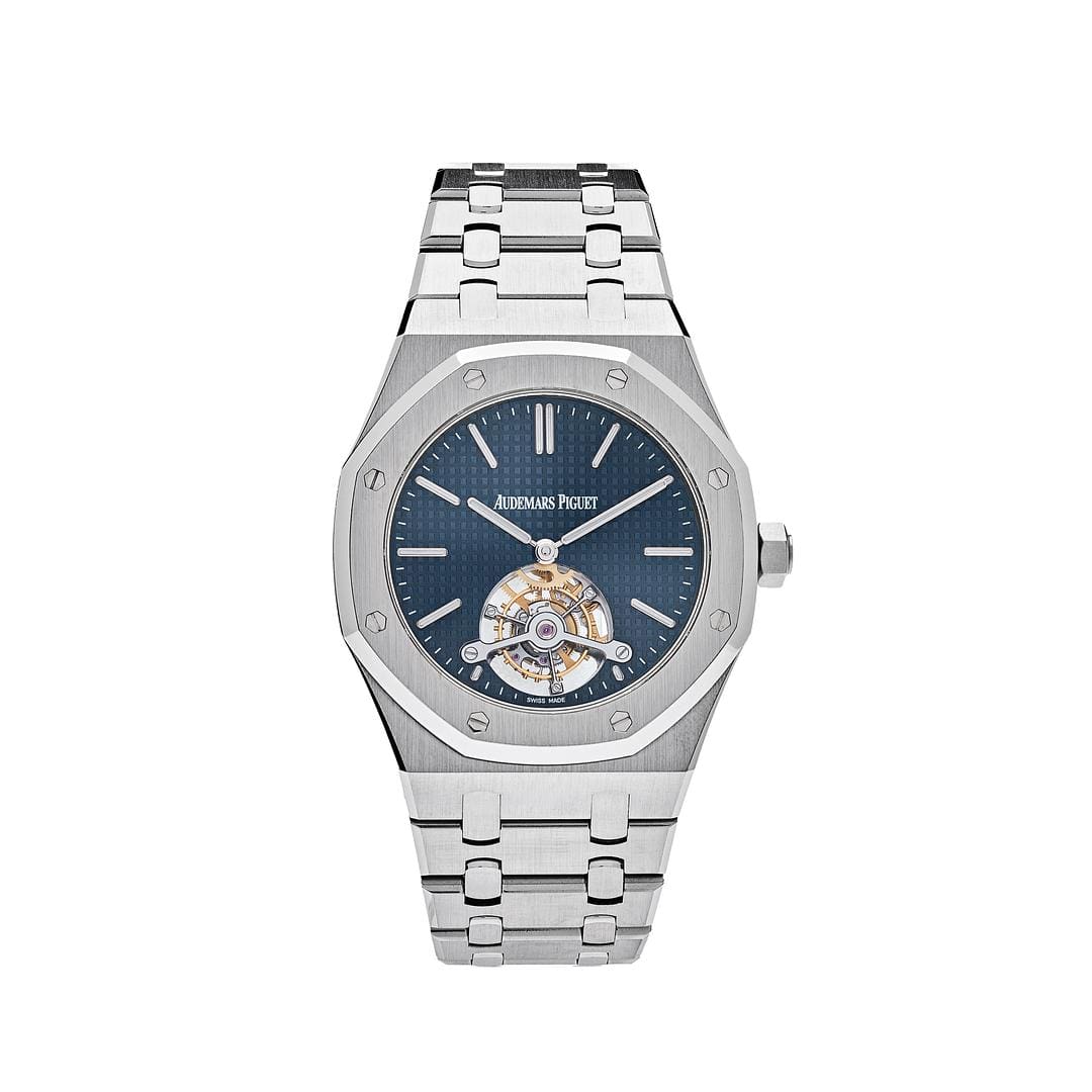 Luxury Watch Audemars Piguet Royal Oak Tourbillon Extra-thin Steel Blue Dial 26510ST.OO.1220ST.01 Wrist Aficionado