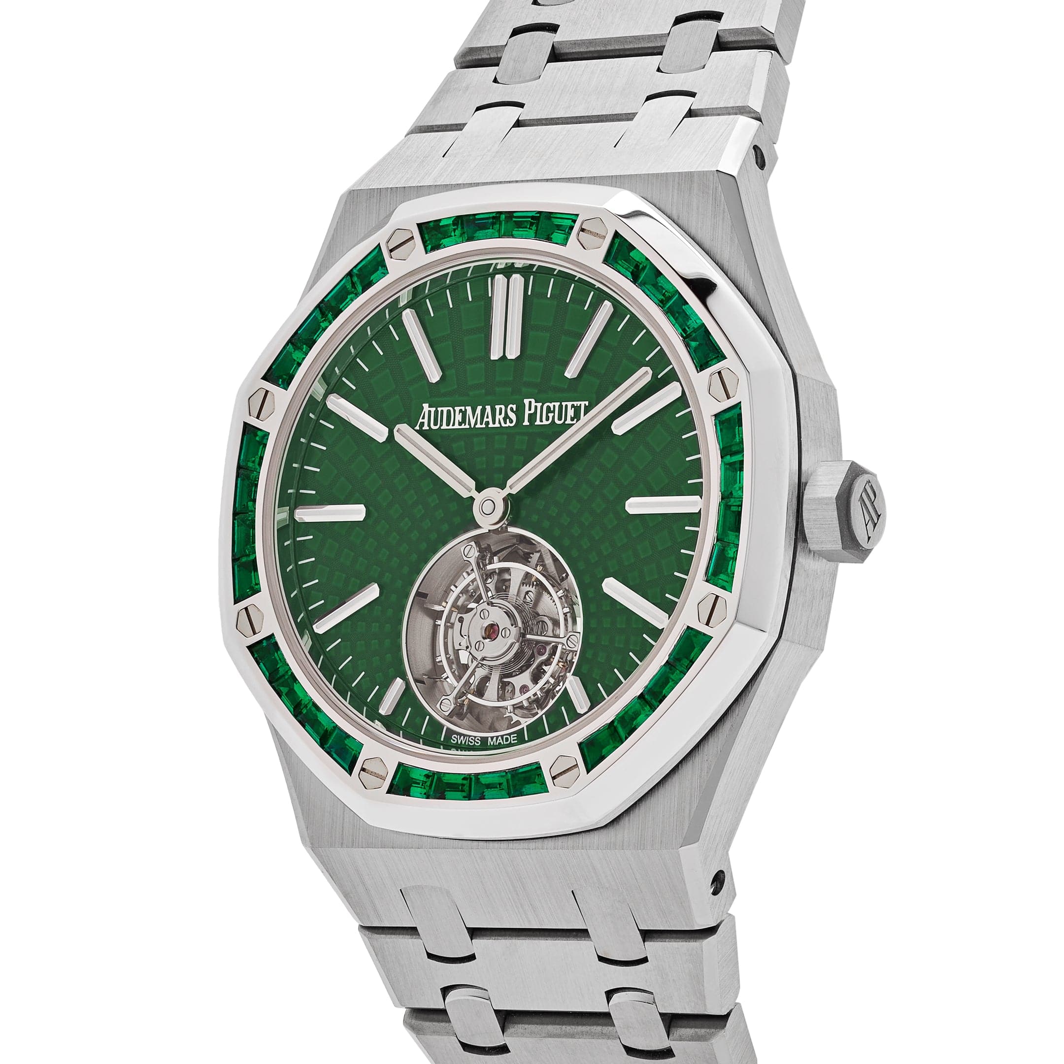 Audemars Piguet Royal Oak 26532IC.EE.1220TI.01 Selfwinding Flying Tourbillon Titanium White Gold Emerald Bezel Limited Edition (2024)