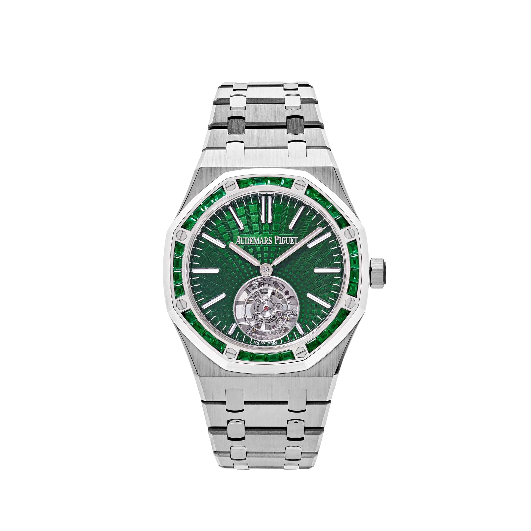 Audemars Piguet Royal Oak 26532IC.EE.1220TI.01 Selfwinding Flying Tourbillon Titanium White Gold Emerald Bezel Limited Edition (2024)