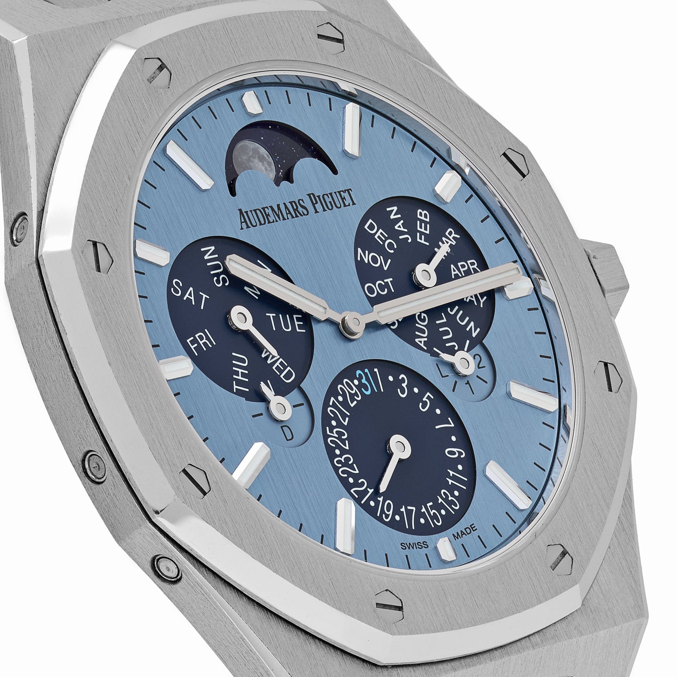 Audemars Piguet Royal Oak 26586BC.OO.1240.BC.99 Perpetual Calendar Ultra-Thin “Luminary” White Gold Light Blue Limited Edition (2024)