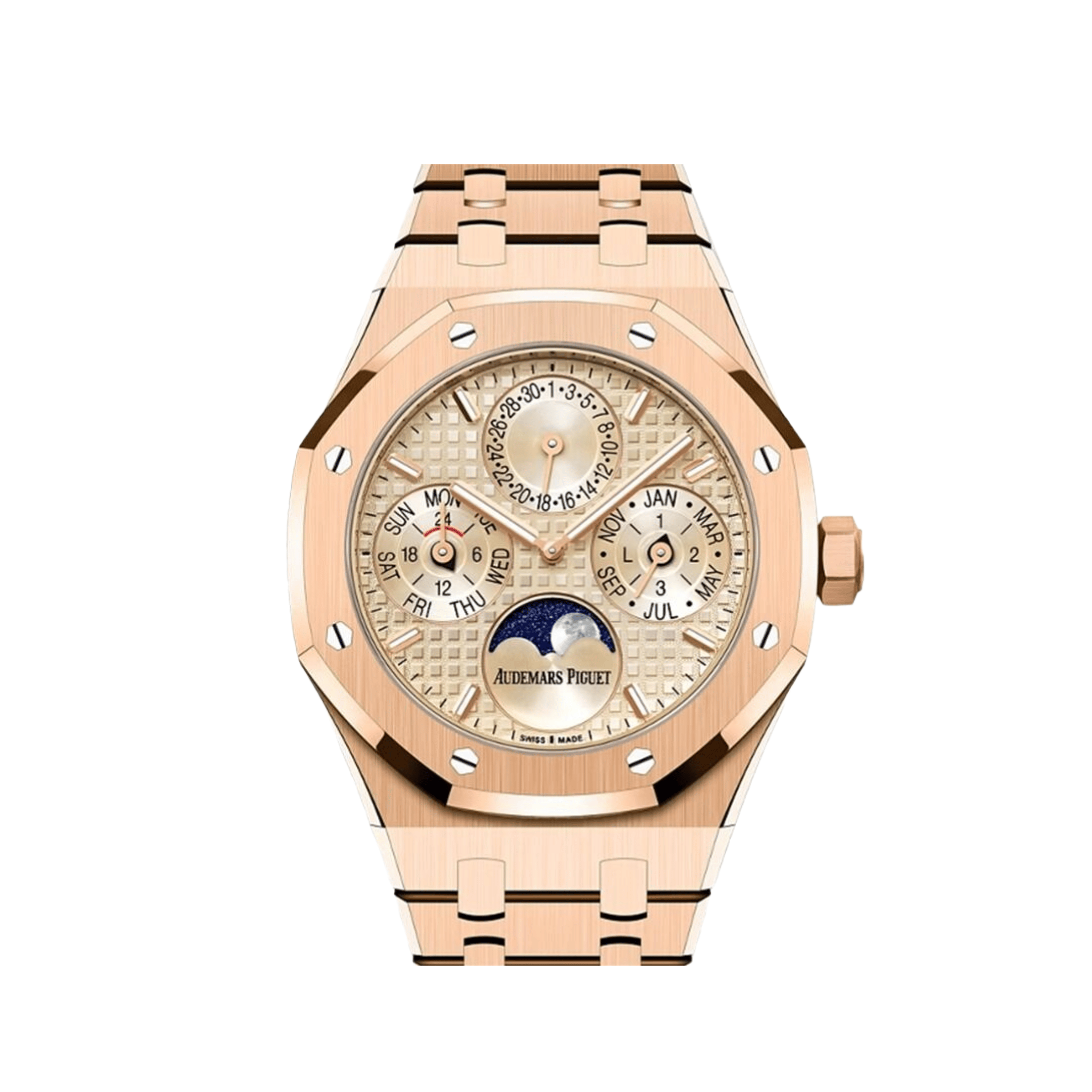 Audemars Piguet Royal Oak 26684OR.OO.1356OR.01 Perpetual Calendar Rose Gold Beige Dial
