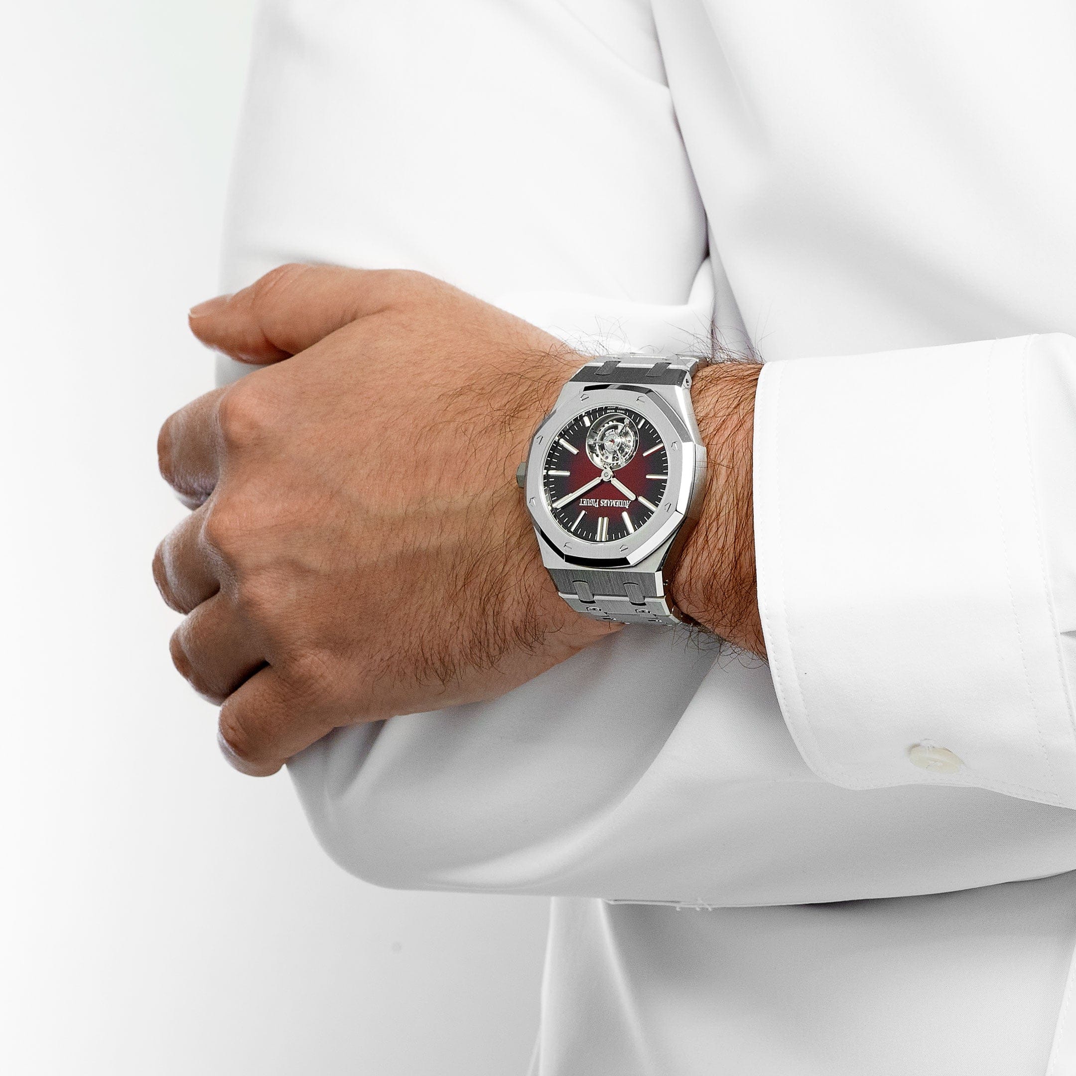 Audemars Piguet Royal Oak 26730ST.OO.1320ST.05 Selfwinding Flying Tourbillon Red Burgundy Stainless Steel