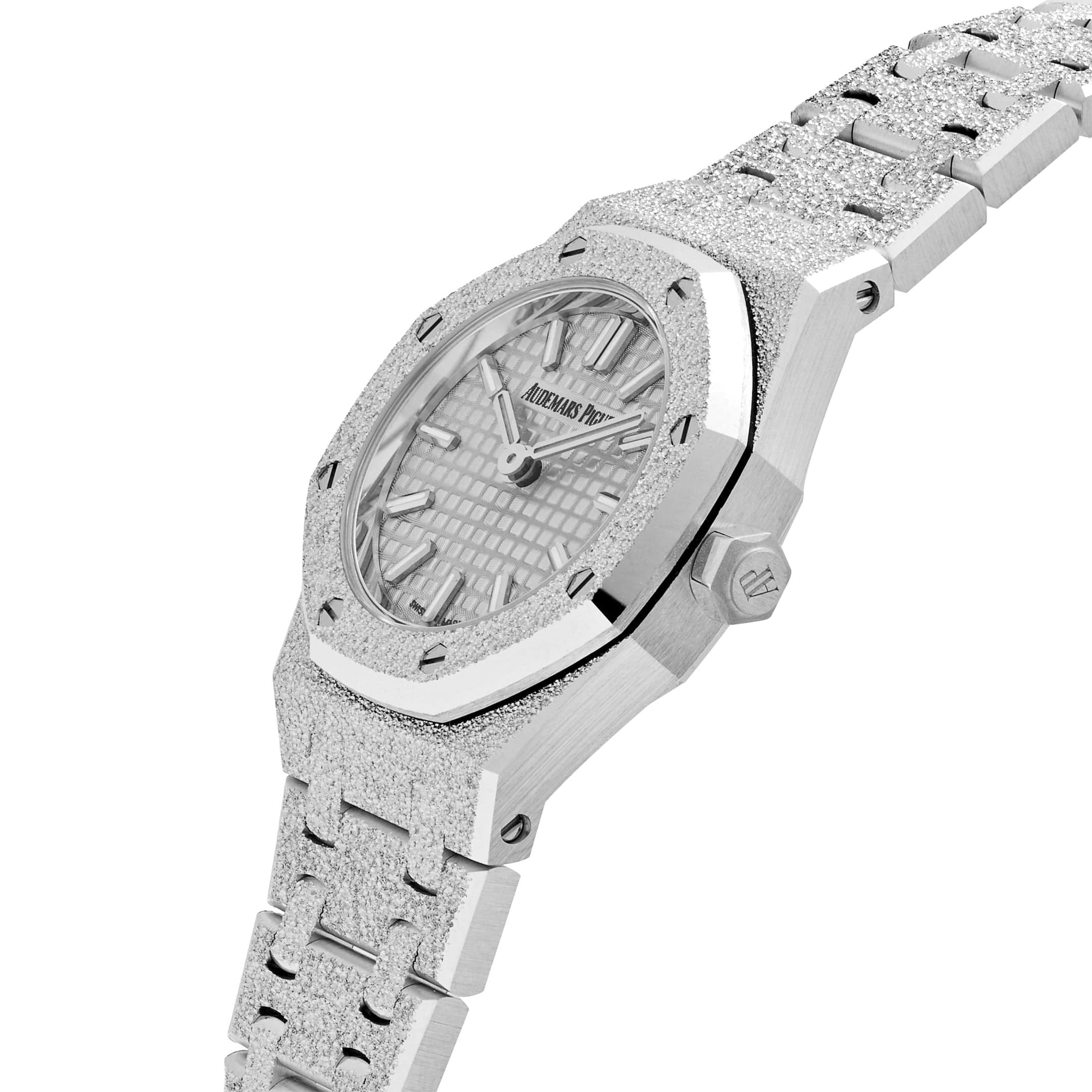 Audemars Piguet Royal Oak 67630BC.GG.1312BC.01-B 'Mini' Frosted White Gold Quartz (2025)