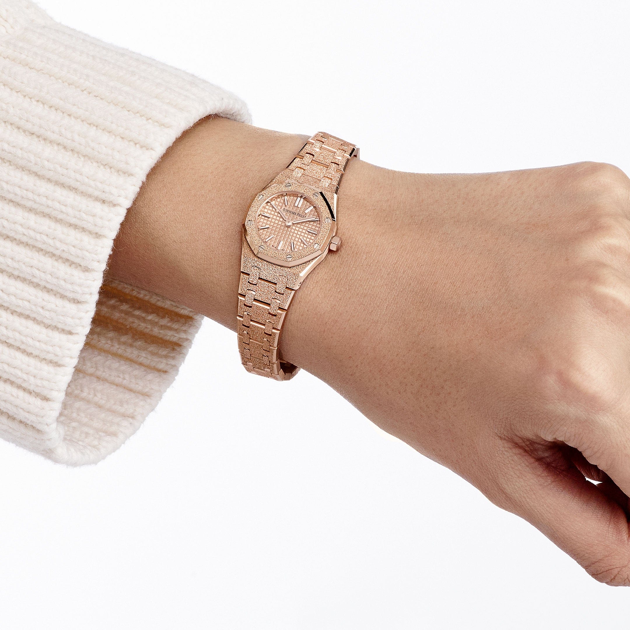 Audemars Piguet Royal Oak 67630OR.GG.1312OR.01 'Mini' Frosted Rose Gold Quartz (2025)