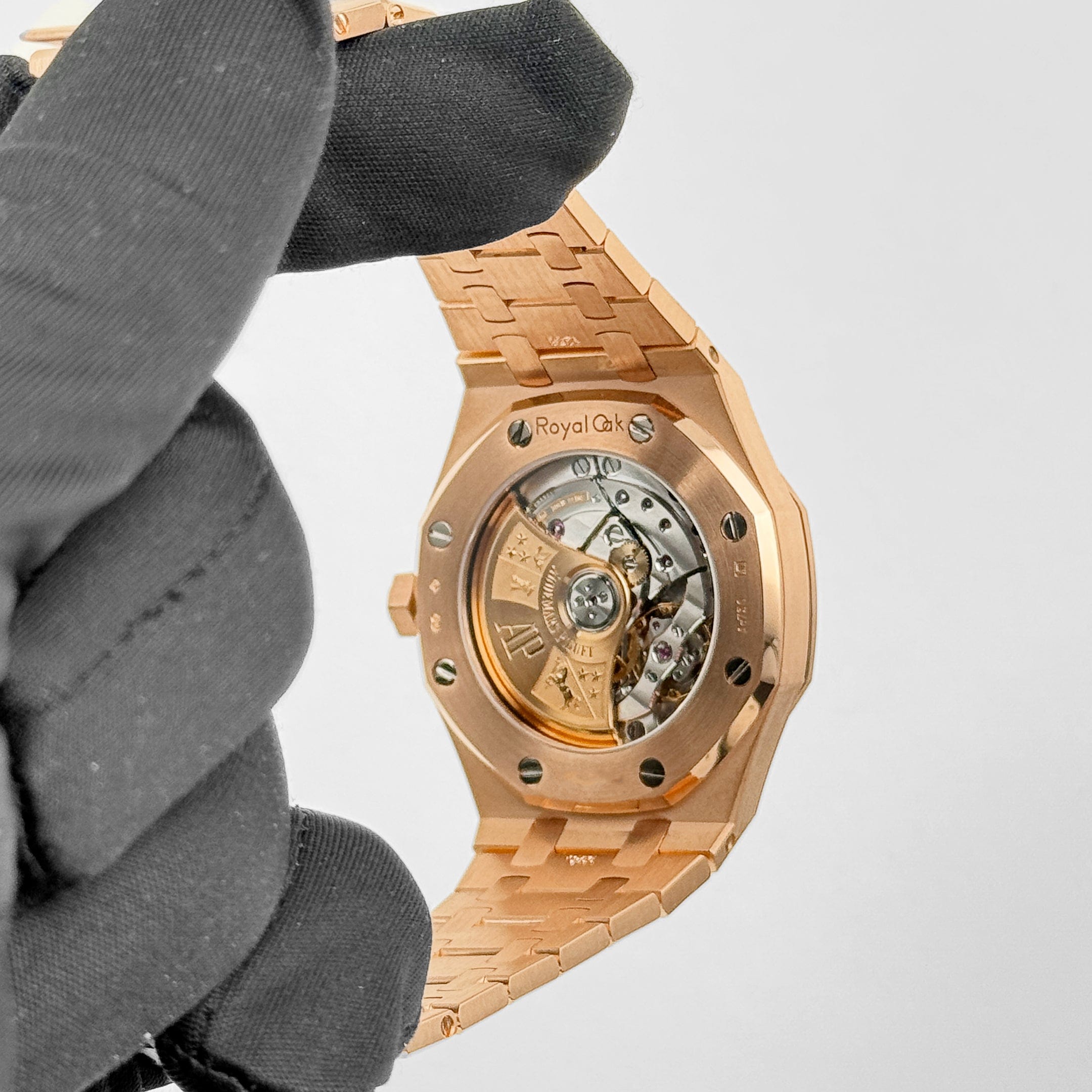 Audemars Piguet Royal Oak 77351OR.ZZ.1261OR.01 'Ladies' Rose Gold White Dial Diamond Bezel (2021)