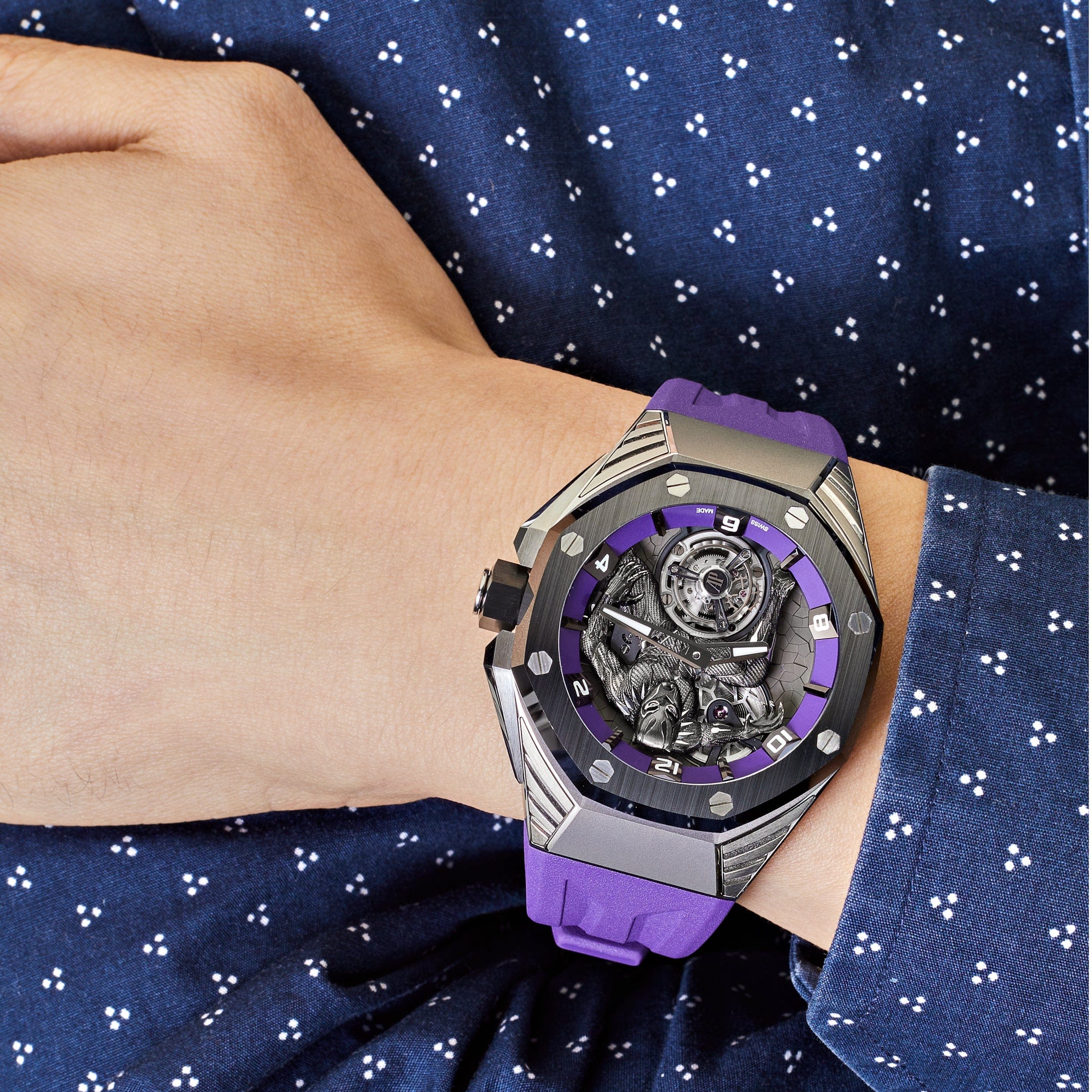 Luxury Watch Audemars Piguet Royal Oak Concept 'Black Panther' Flying Tourbillon 26620IO.OO.D077CA.01 Wrist Aficionado