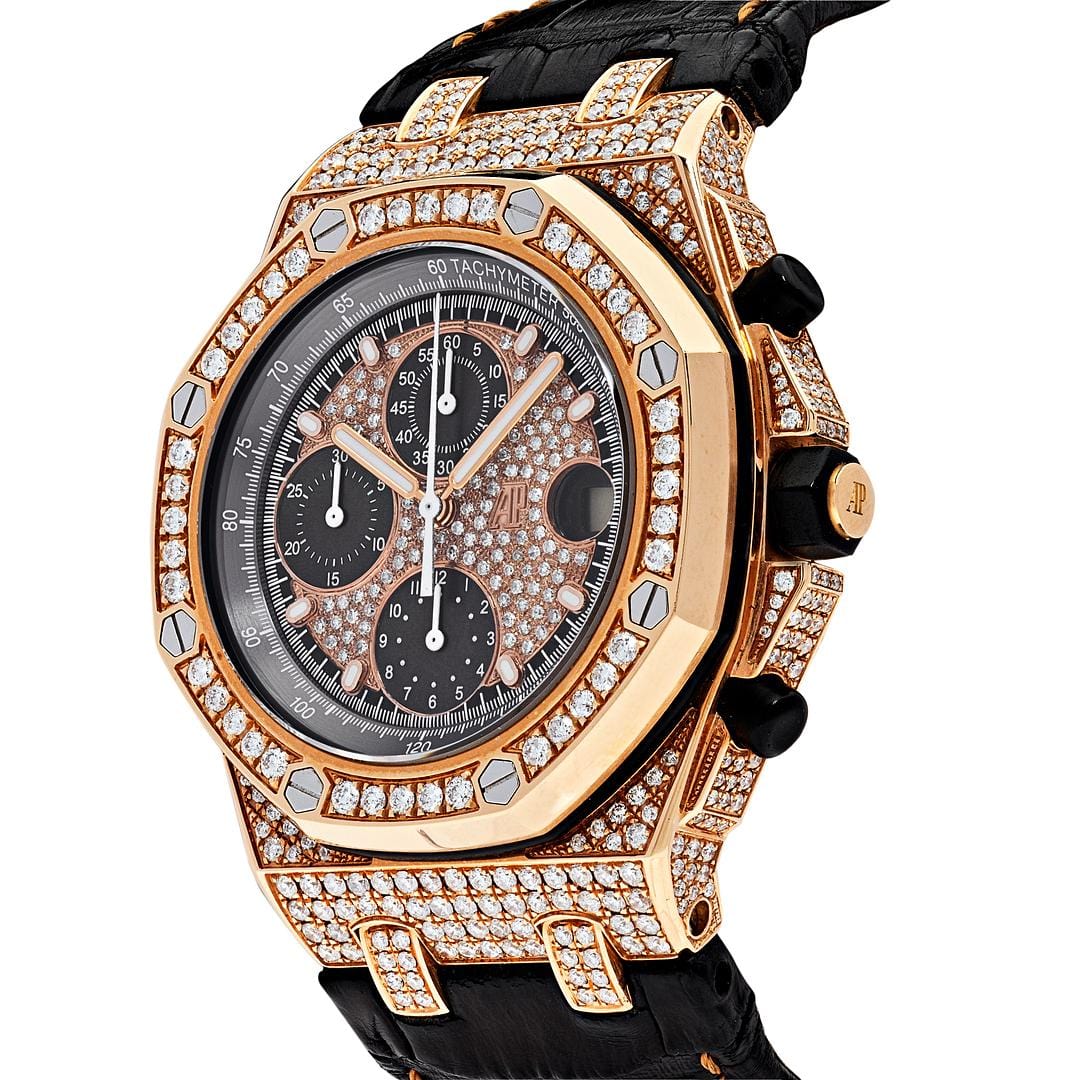 Luxury Watch Audemars Piguet Royal Oak Offshore Selfwinding Chronograph Rose Gold Diamond 26470OR.OO.A125CR.01 Wrist Aficionado