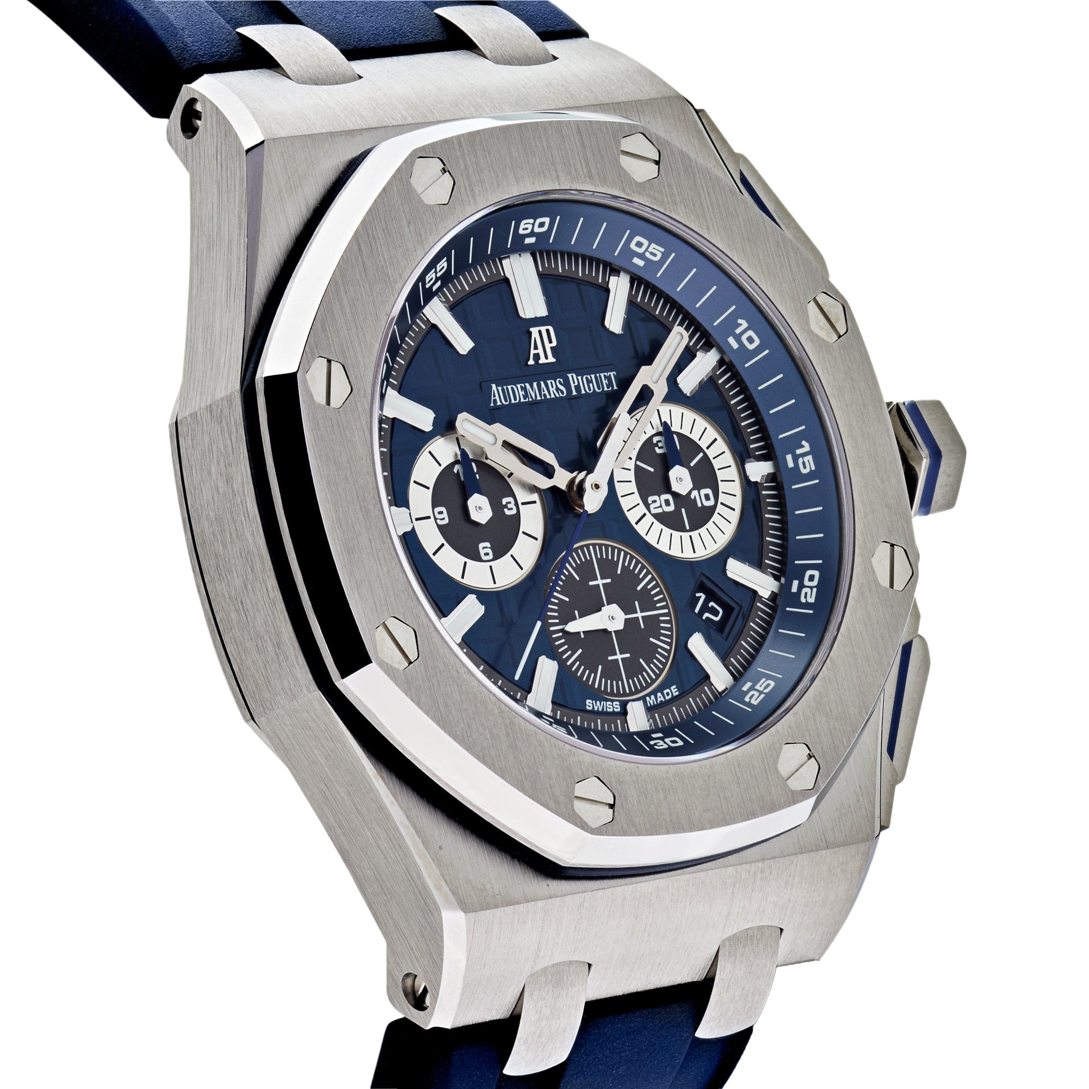 Luxury Watch Audemars Piguet Royal Oak Offshore Chronograph 42mm Titanium Blue Dial 26480TI.OO.A027CA.01 Wrist Aficionado