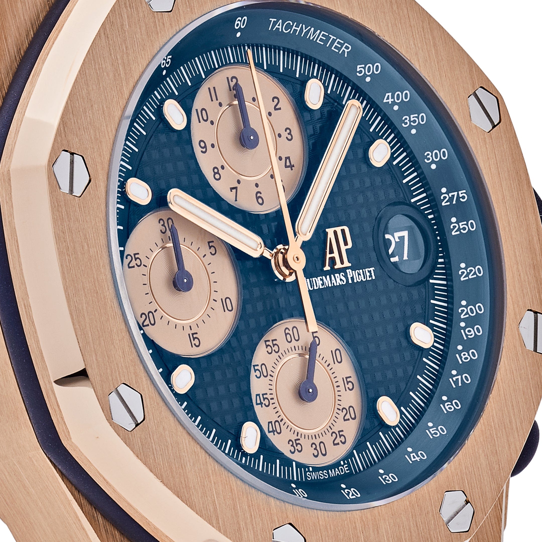 Audemars Piguet Royal Oak Offshore Chronograph 'Brick' Rose Gold Blue Dial 26238OR.OO.2000OR.01