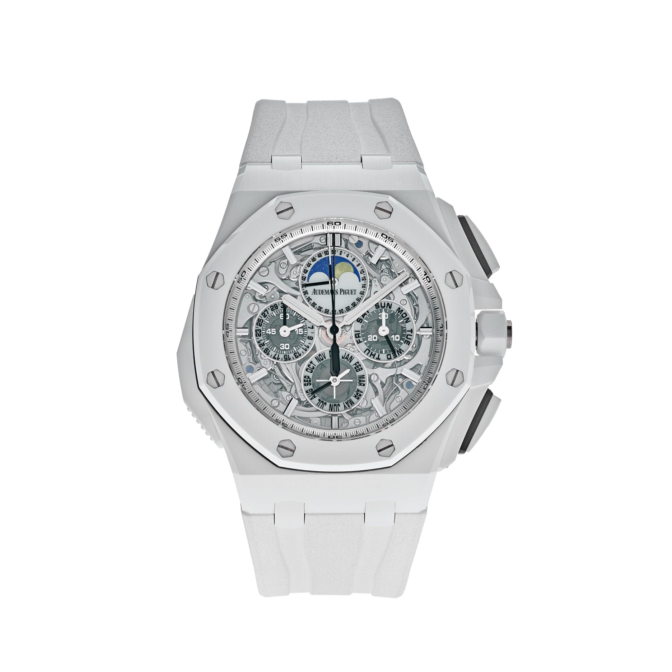 Luxury Watch Audemars Piguet Royal Oak Offshore Grand Complications White Ceramic 26582CB.OO.A010CA.01 Wrist Aficionado