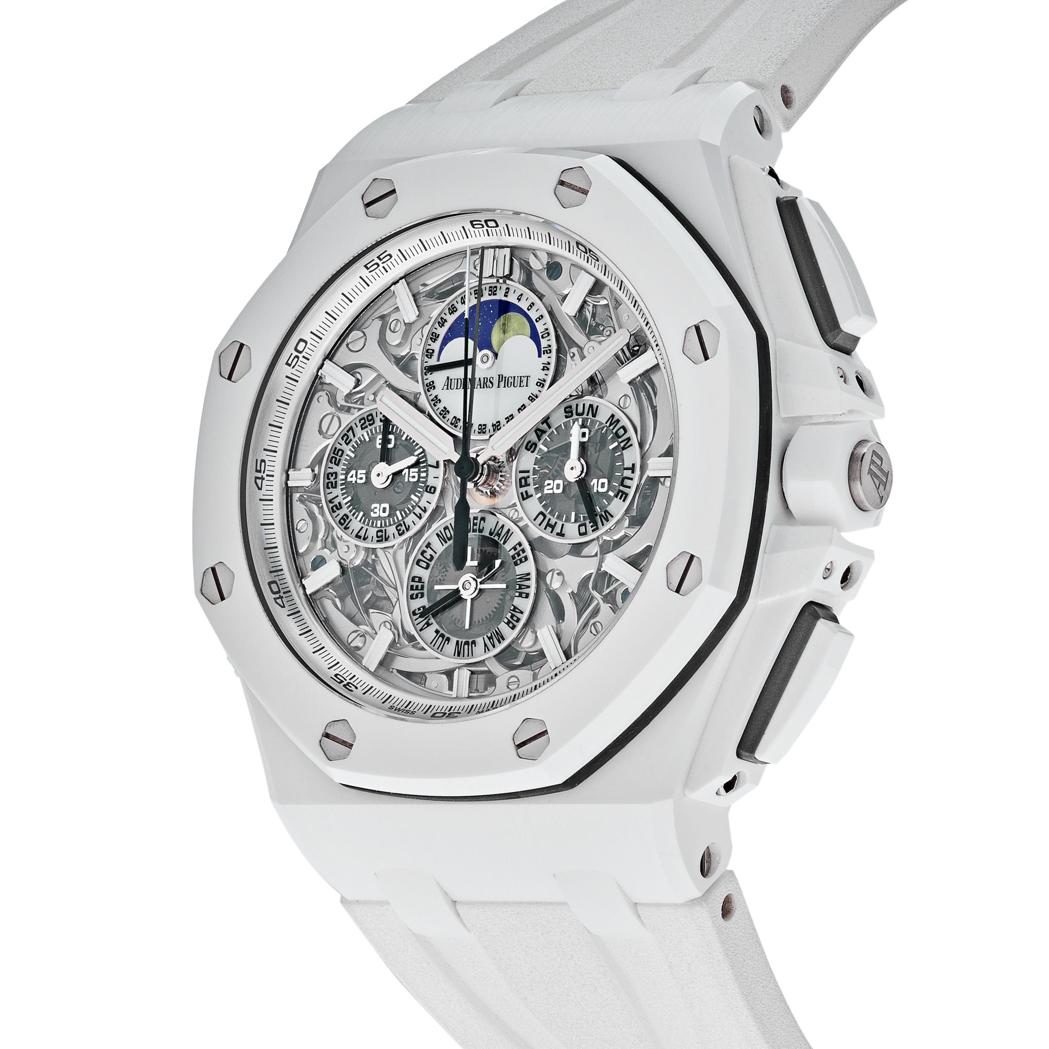 Luxury Watch Audemars Piguet Royal Oak Offshore Grand Complications White Ceramic 26582CB.OO.A010CA.01 Wrist Aficionado