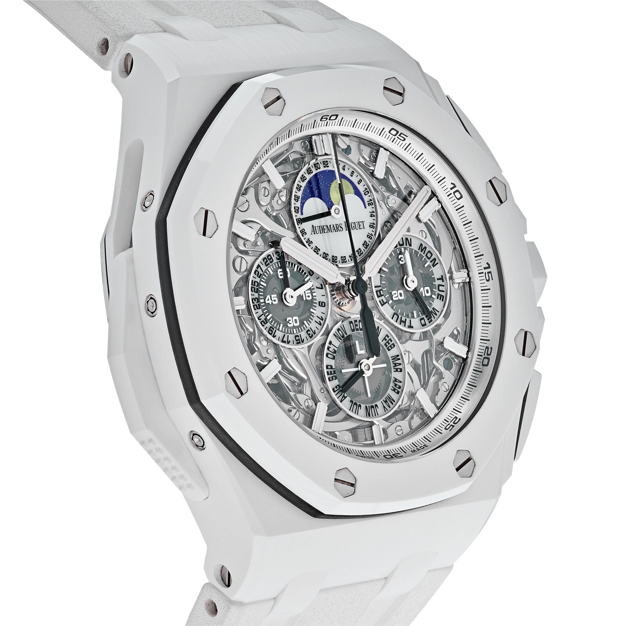 Luxury Watch Audemars Piguet Royal Oak Offshore Grand Complications White Ceramic 26582CB.OO.A010CA.01 Wrist Aficionado