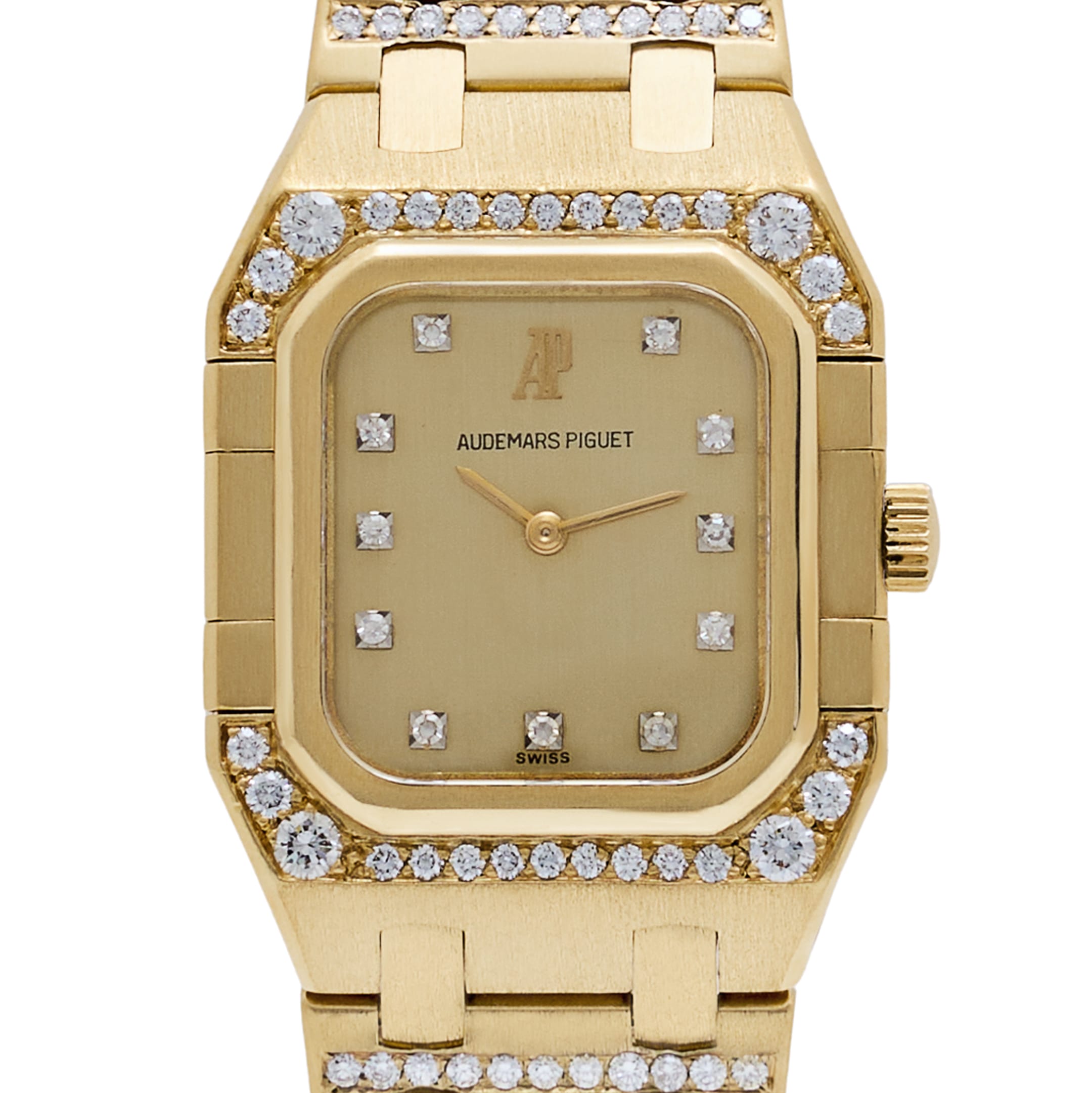 Audemars Piguet Royal Oak Rectangular 6015BA Vintage 'Ladies' Yellow Gold Diamond-Set Quartz (1982)