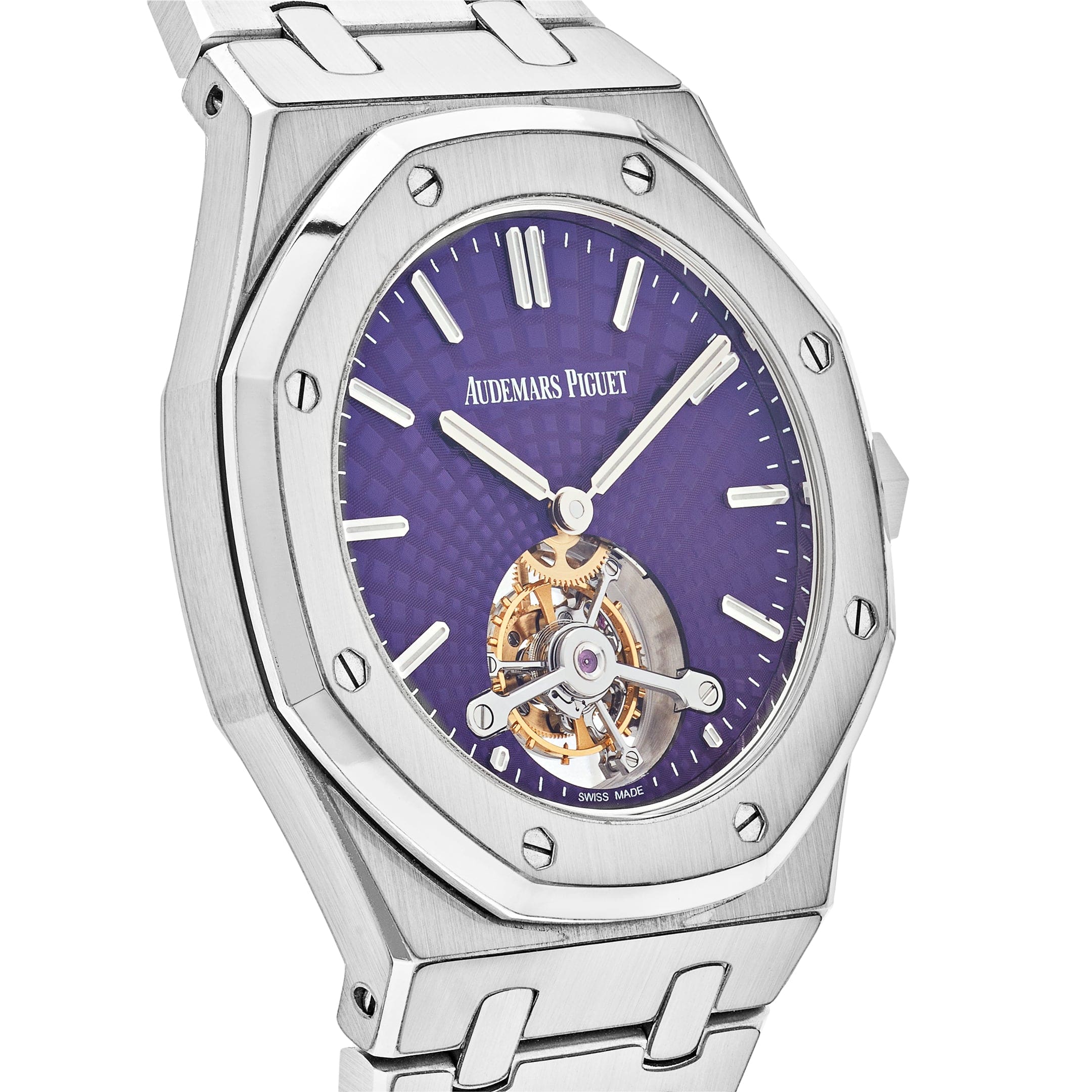 Luxury Watch Audemars Piguet Royal Oak Tourbillon Extra Thin Purple Dial 26522ST.OO.1220ST.01 Wrist Aficionado