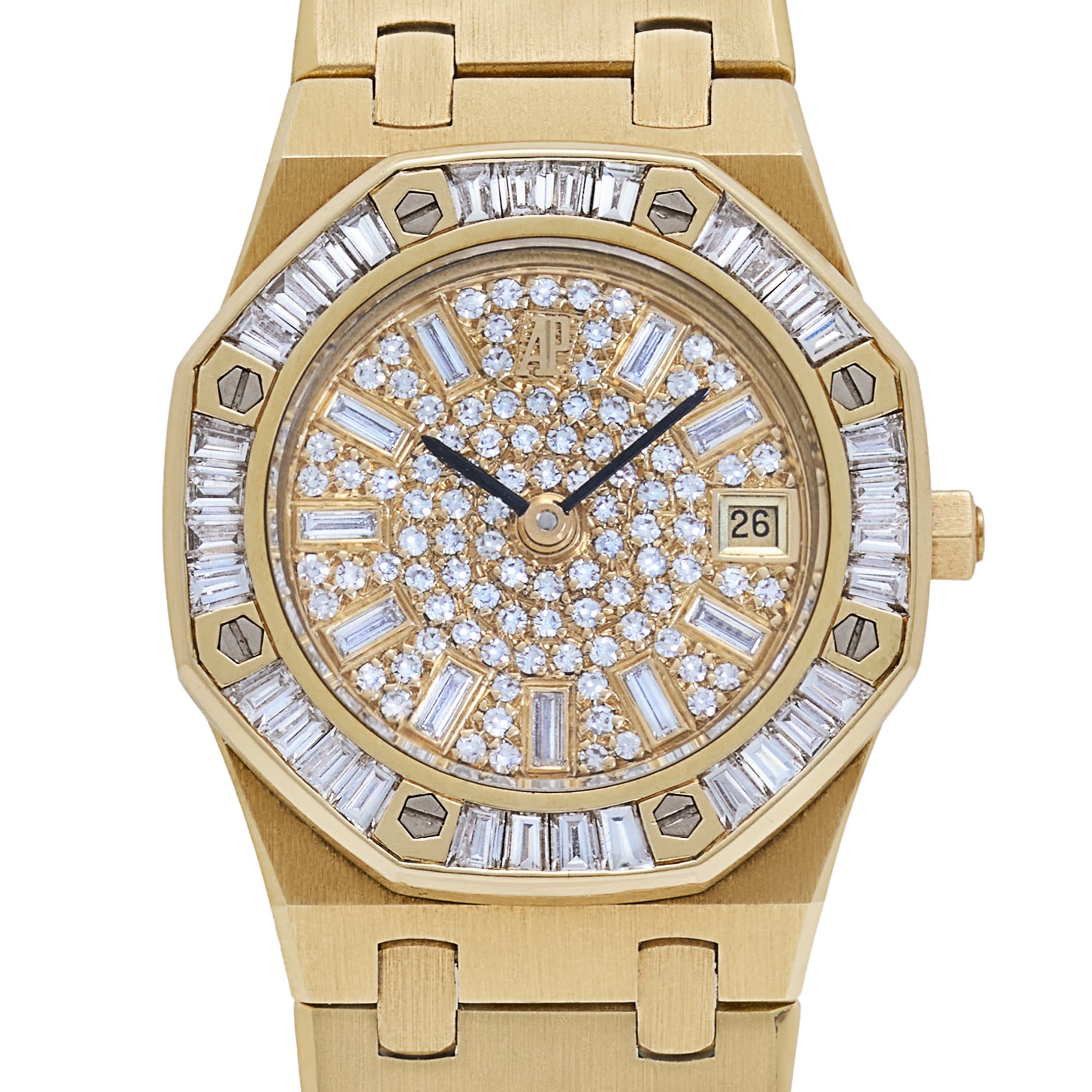 Audemars Piguet Royal Oak Vintage 66464BA.Z.0722BA.01 'Ladies' Yellow Gold Diamond Dial Diamond Bezel Quartz