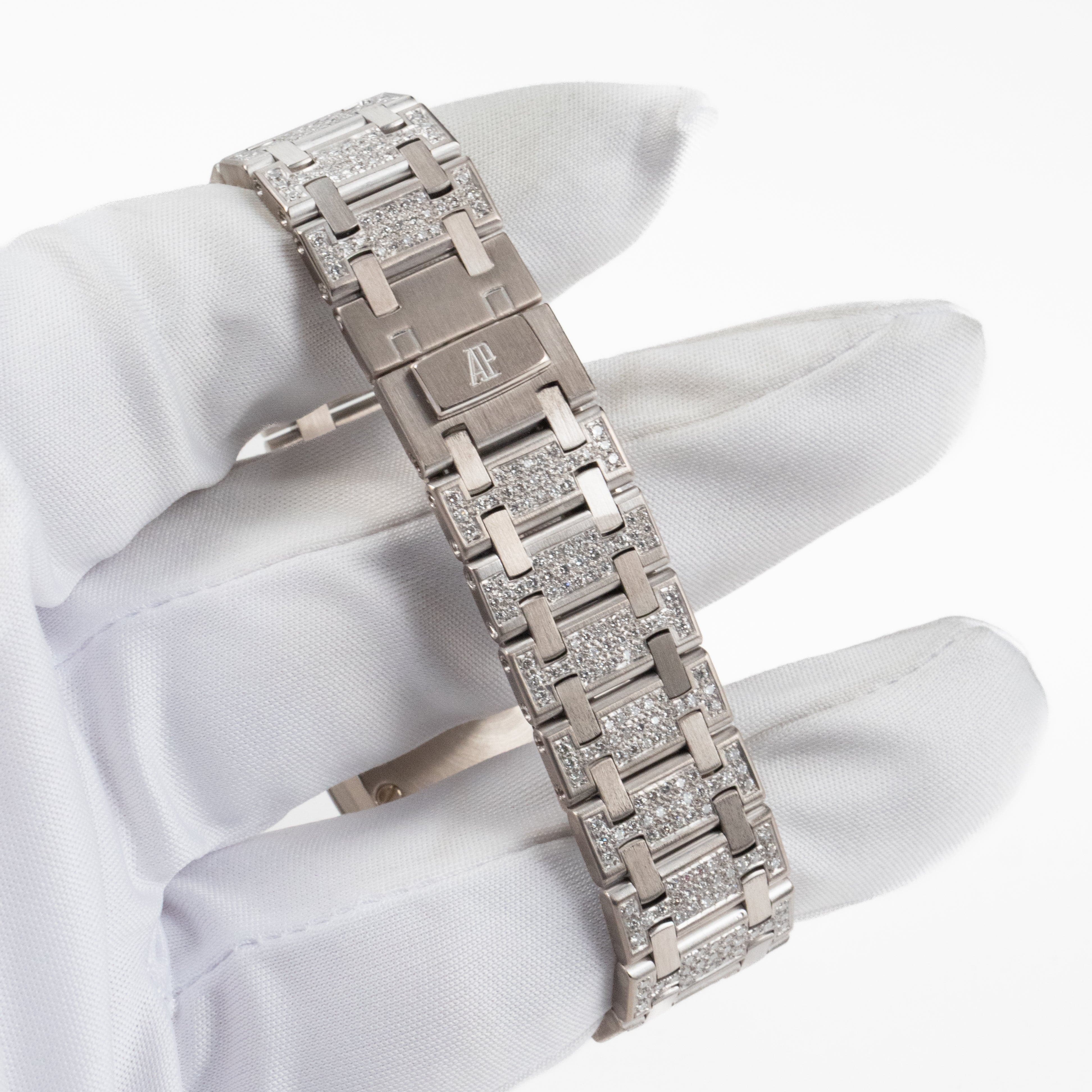 Audemars Piguet Royal Oak Vintage 'Ladies' White Gold Diamond Emerald Set Dial Quartz