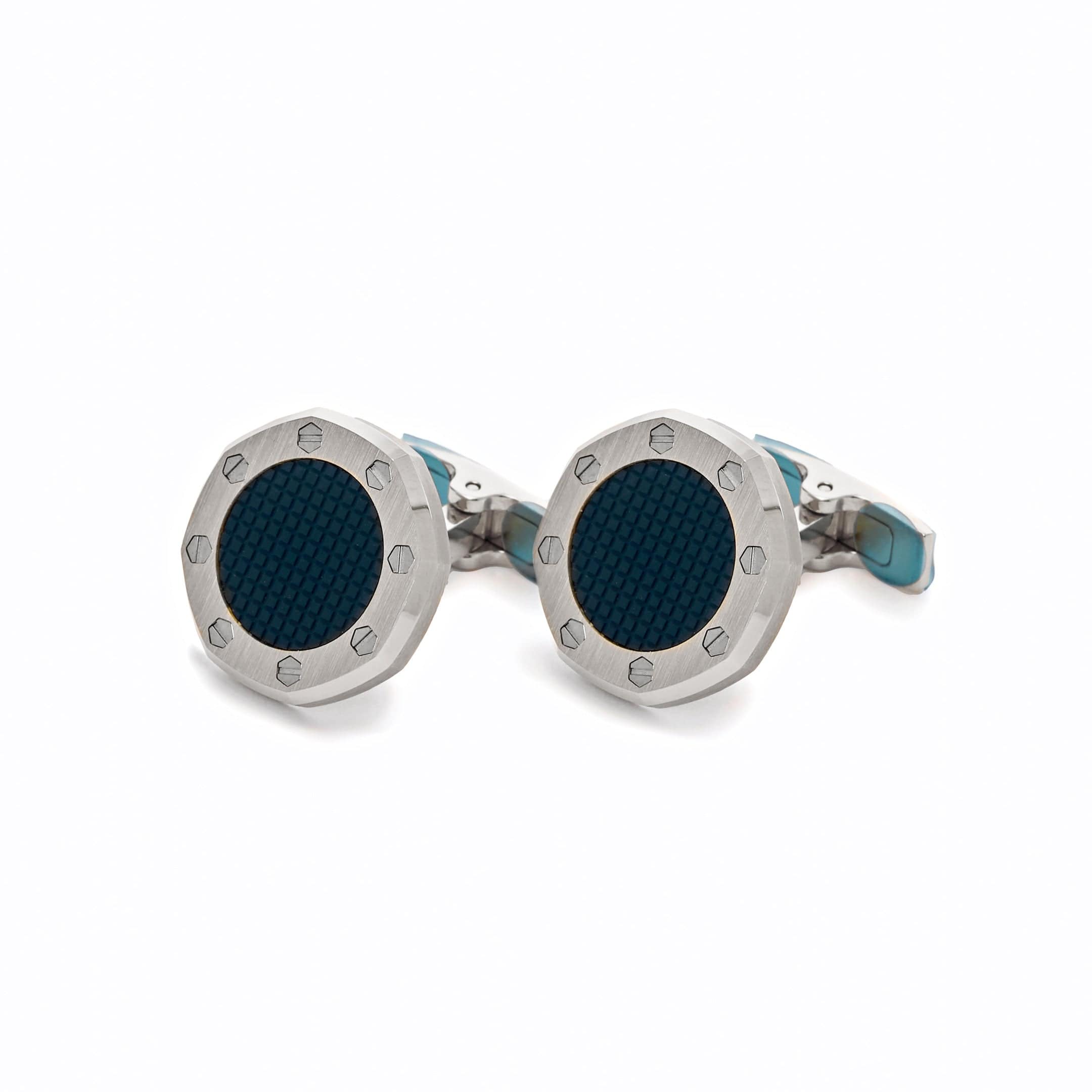 Cufflinks Audemars Piguet Stainless Steel Cufflinks in Blue Wrist Aficionado