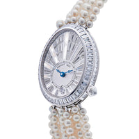 Thumbnail for Breguet Reine de Naples White Gold Baguette Diamonds Pearl Bracelet Wrist Aficionado