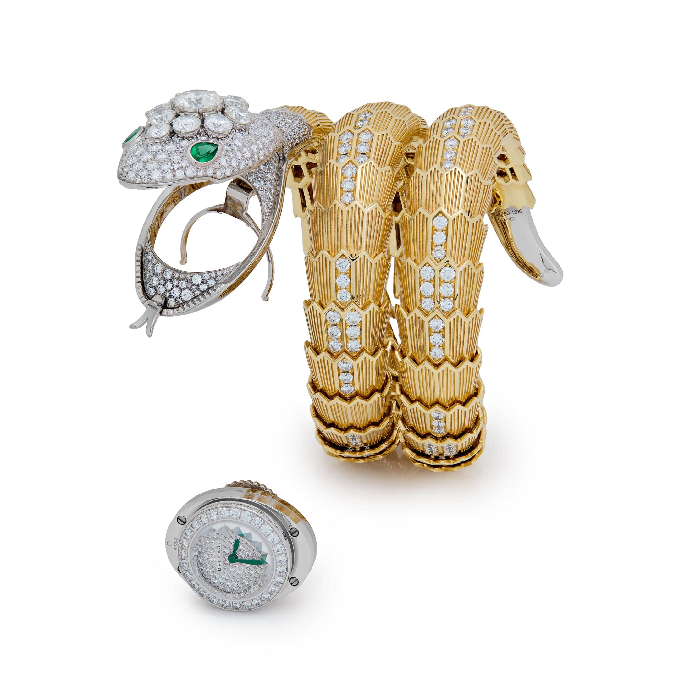 BVLGARI Serpenti 103561 Misteriosi High Jewellery Secret Watch White Gold Yellow Gold Diamonds Emeralds (2024)