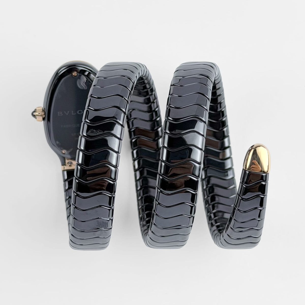 Bvlgari Serpenti Spiga Watch 102885 Black Ceramic and Rose Gold Black Lacquered Polished Dial Diamond Bezel (2026)