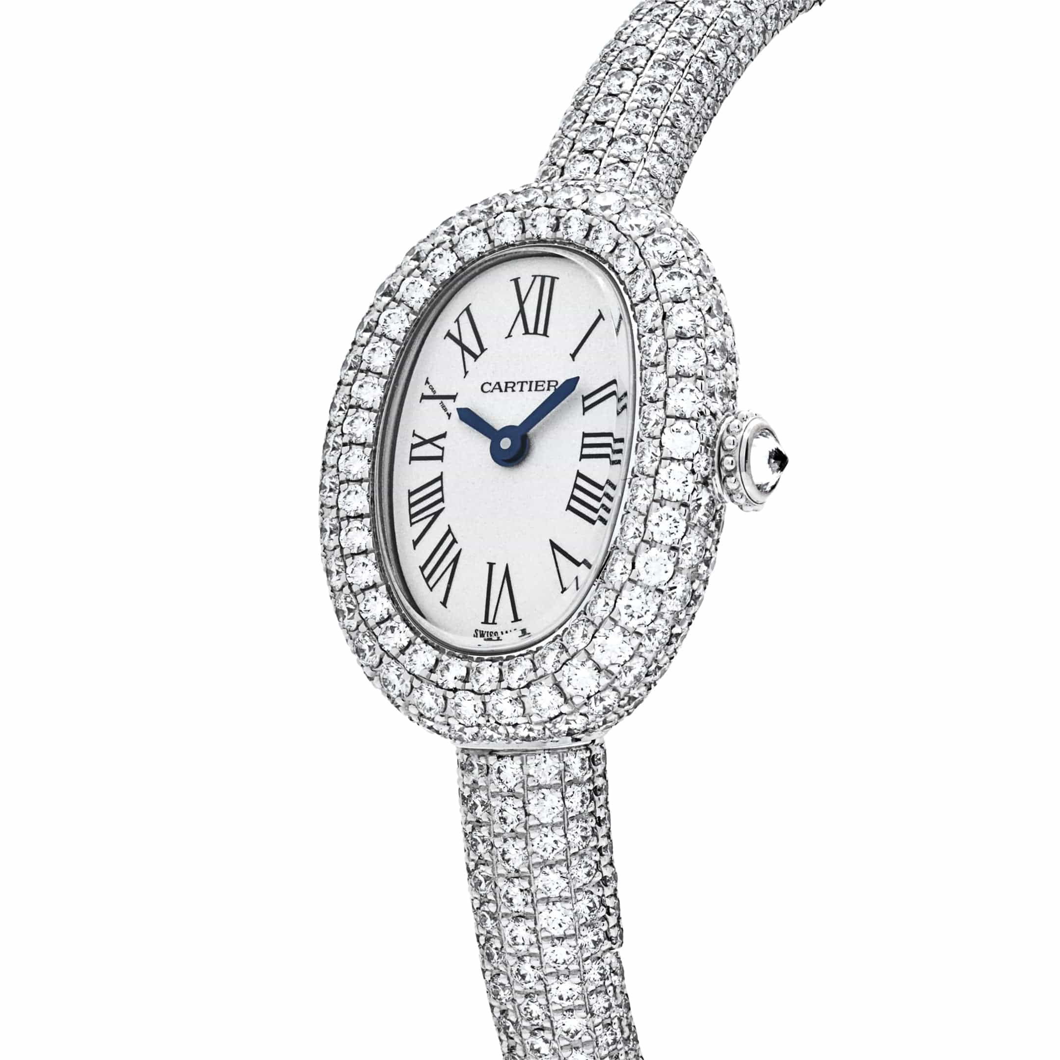 Cartier Baignoire Mini HPI01773 'Ladies' Rhoidum-Finish White Gold Diamond Quartz (2025)
