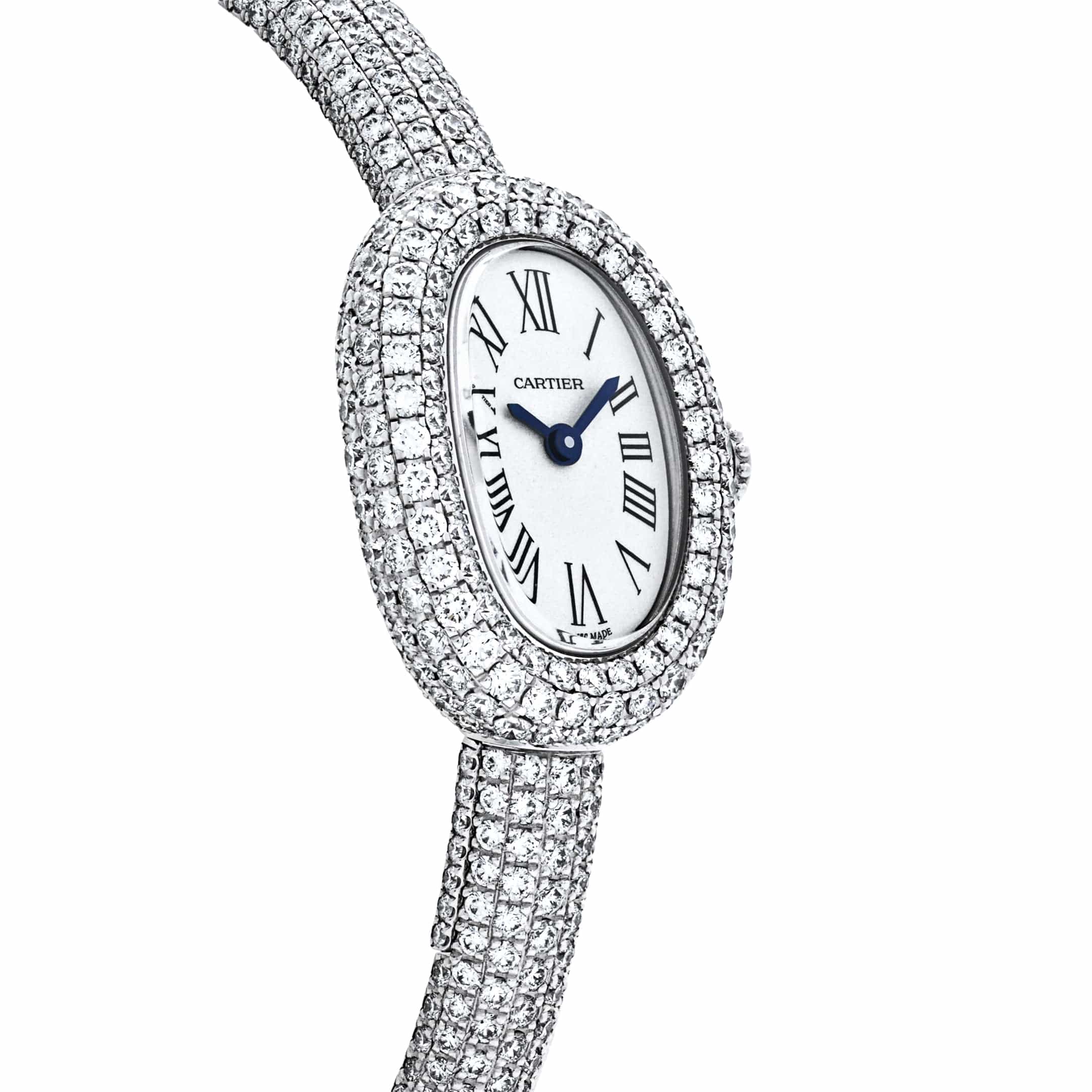 Cartier Baignoire Mini HPI01773 'Ladies' Rhoidum-Finish White Gold Diamond Quartz (2025)