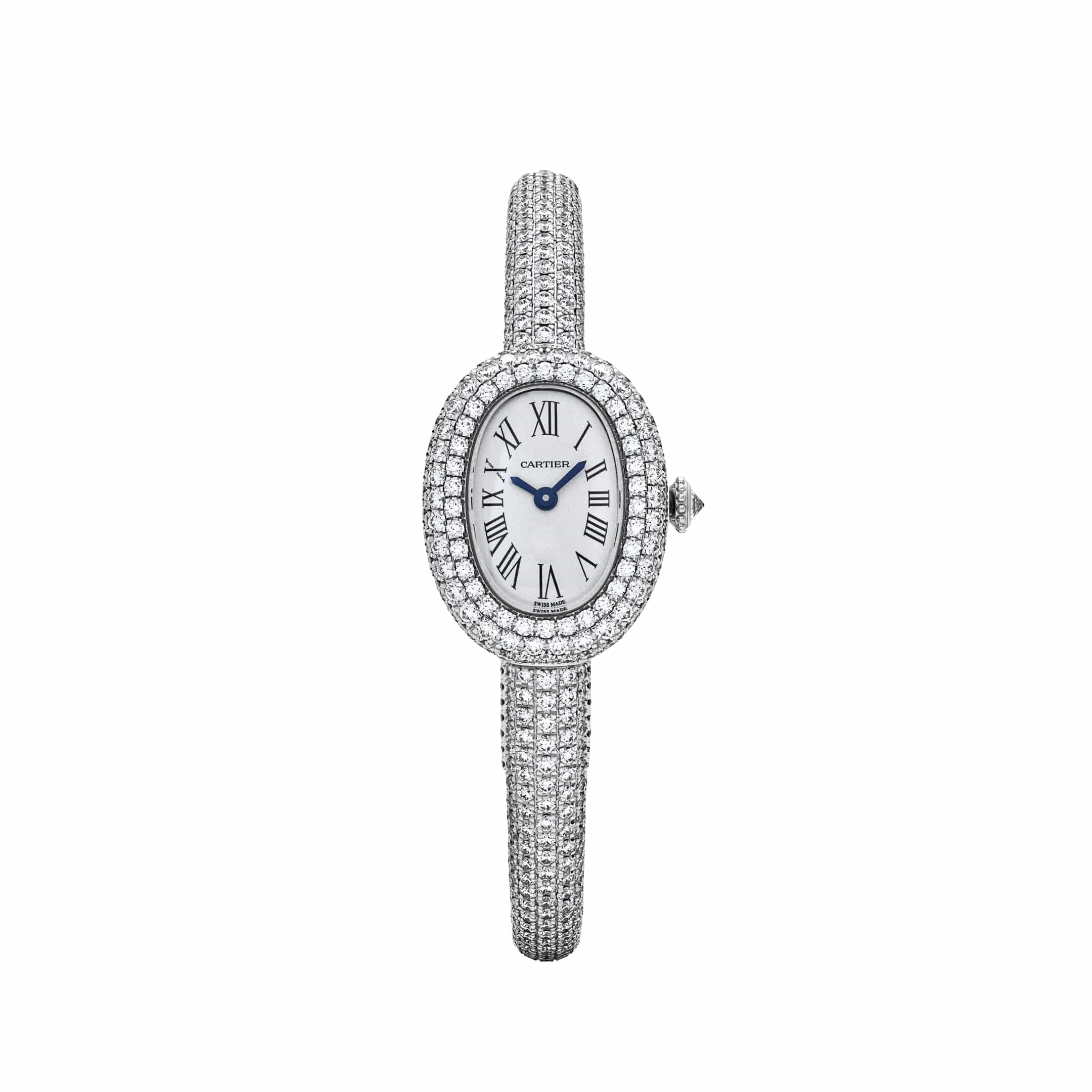 Cartier Baignoire Mini HPI01773 'Ladies' Rhoidum-Finish White Gold Diamond Quartz (2025)