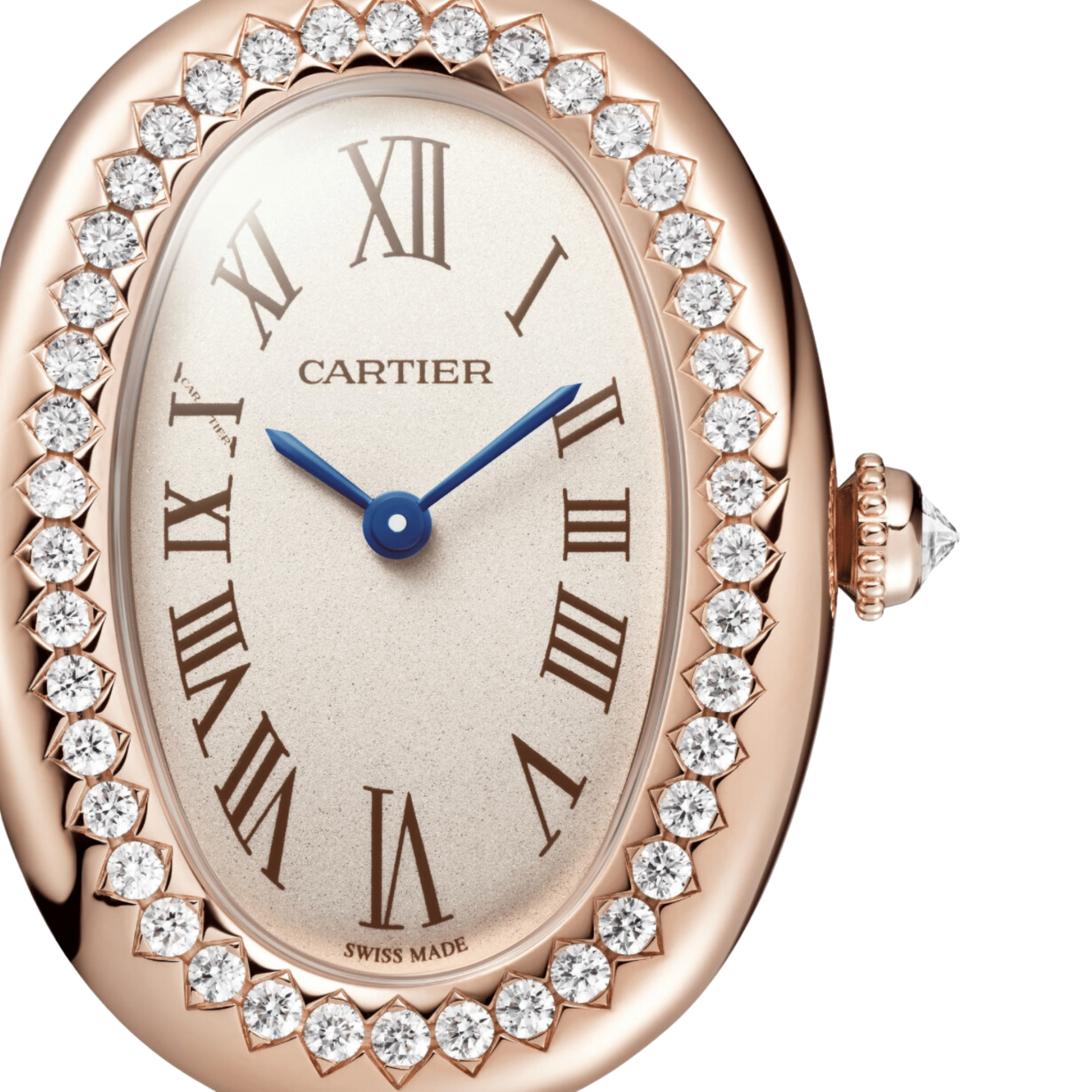 Cartier Baignoire Small WJBA0041 Rose Gold Silvered Dial Diamond Bezel Quartz (2024)