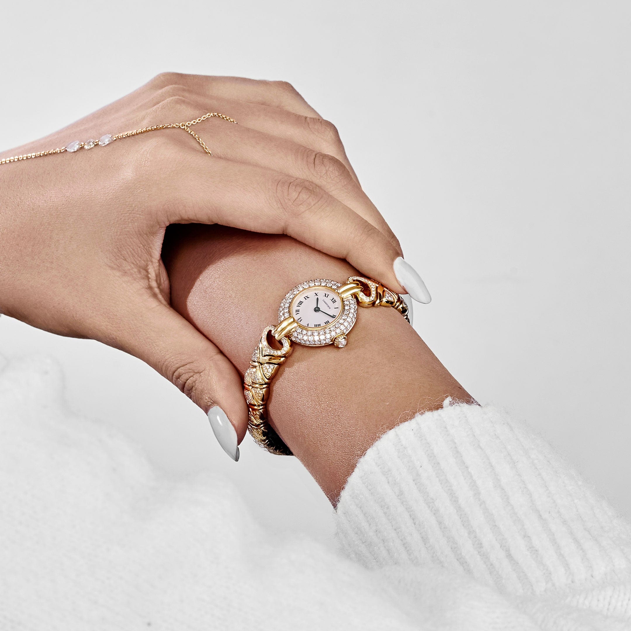 Cartier Colisée 'Ladies' Yellow Gold White Dial Diamond Bezel Quartz